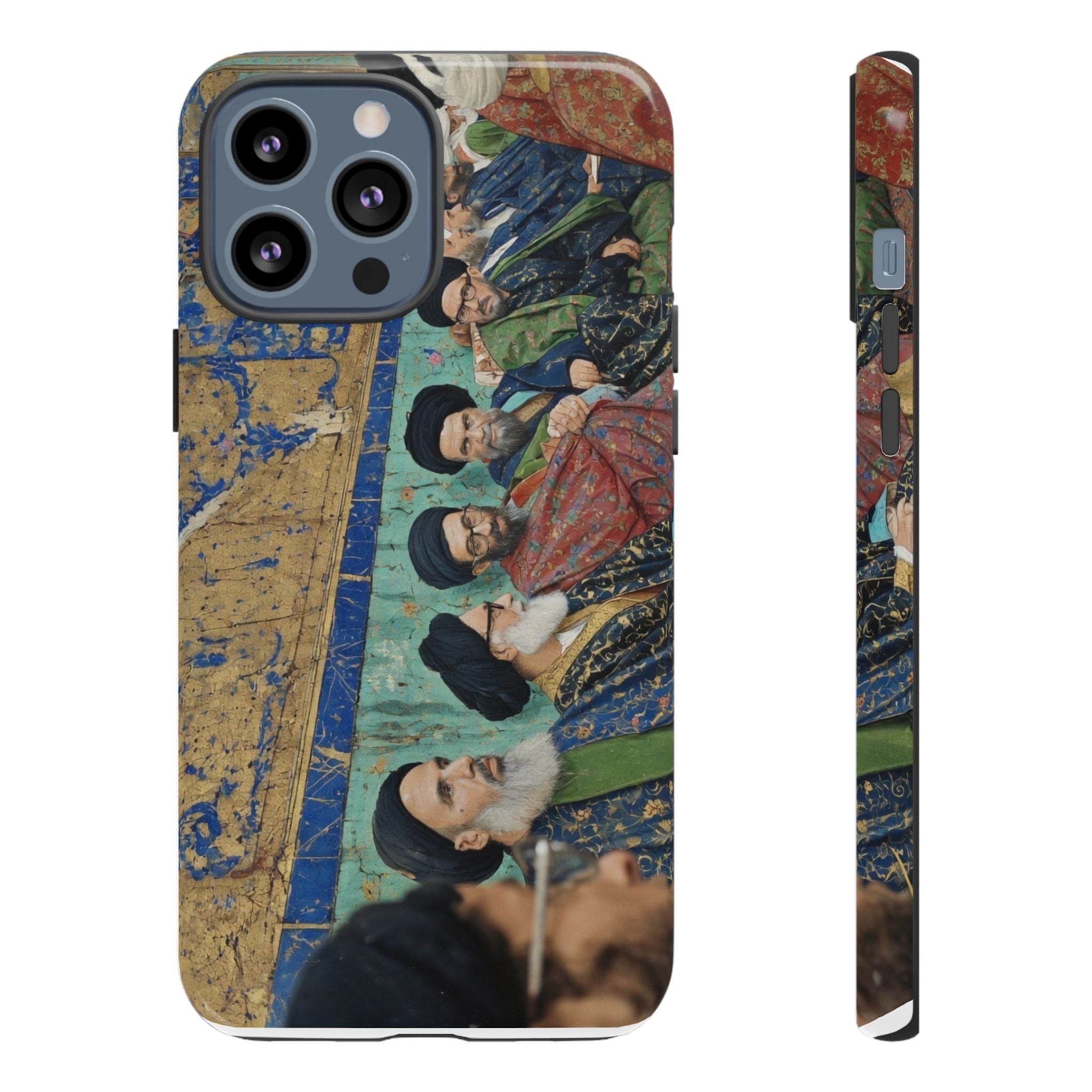 Religious Mosaic Phone Case — Vintage Shrine Scene Protective Hard Case
