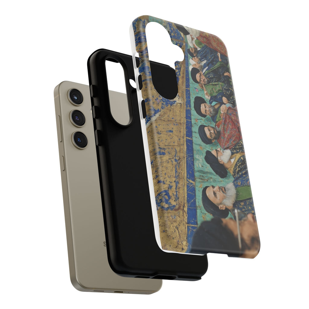 Religious Mosaic Phone Case — Vintage Shrine Scene Protective Hard Case
