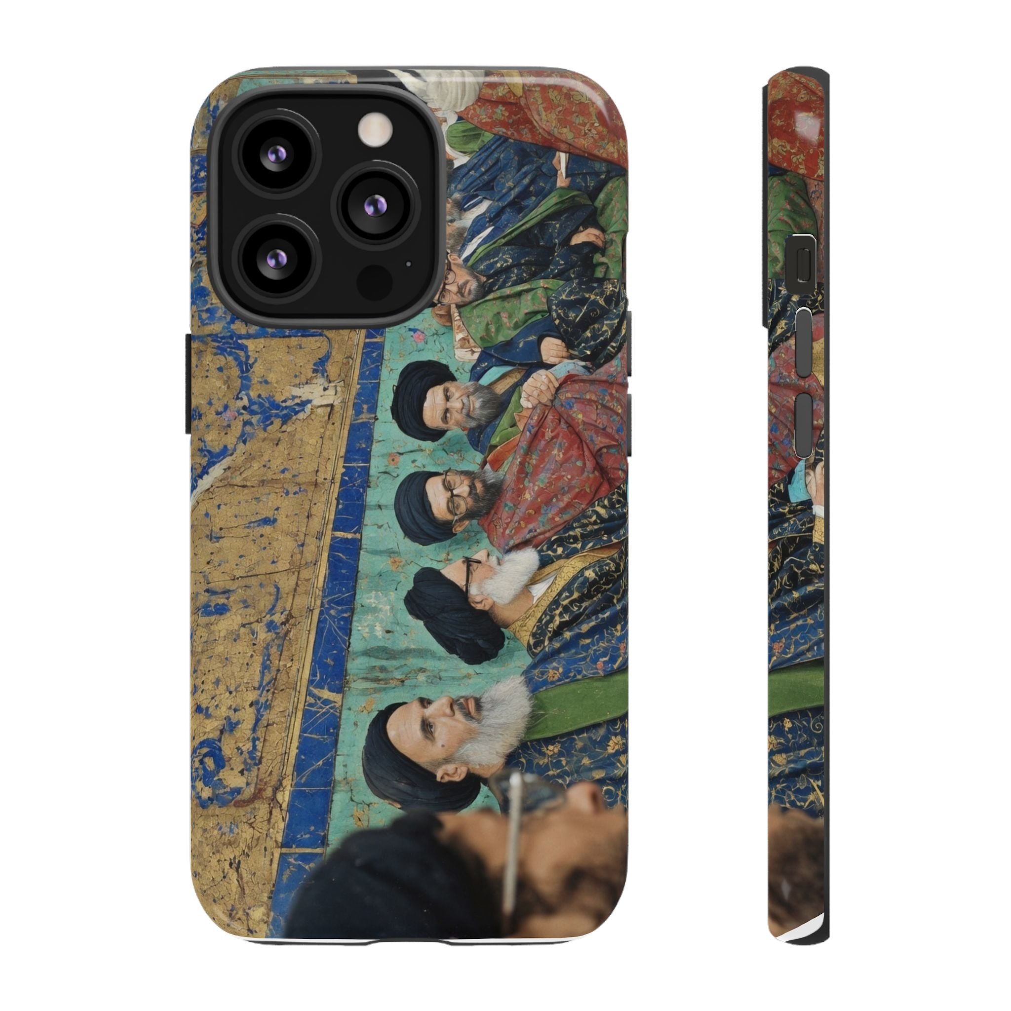 Religious Mosaic Phone Case — Vintage Shrine Scene Protective Hard Case
