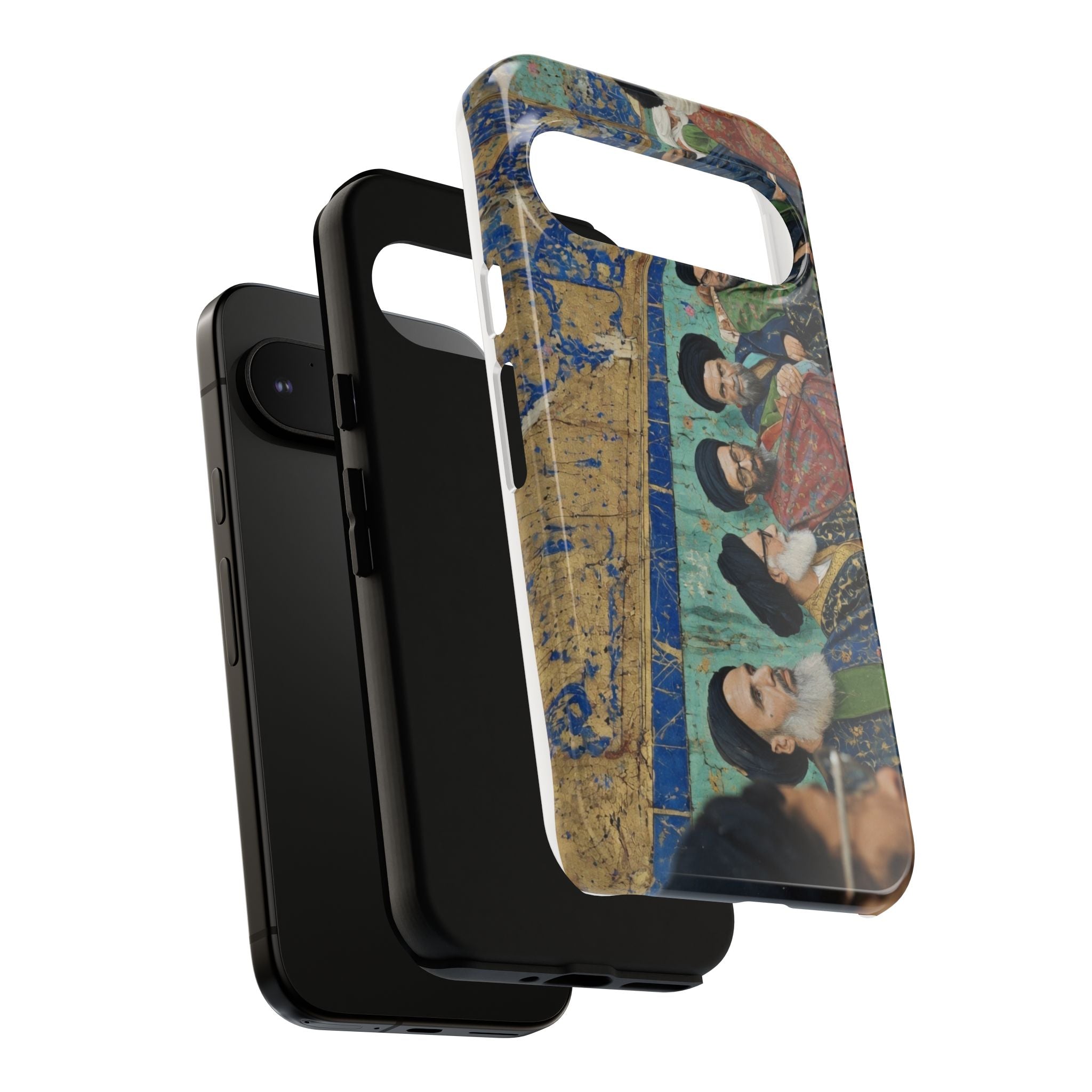 Religious Mosaic Phone Case — Vintage Shrine Scene Protective Hard Case