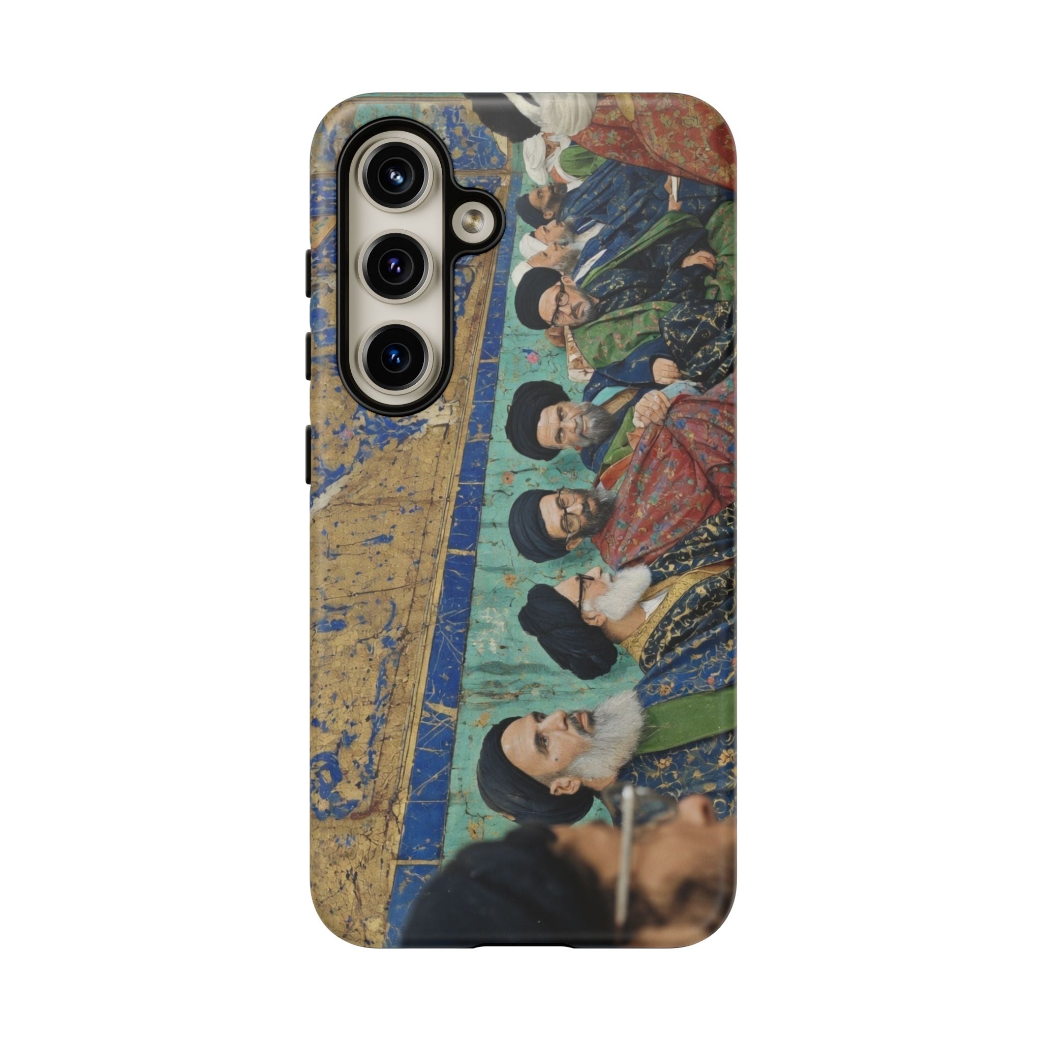 Religious Mosaic Phone Case — Vintage Shrine Scene Protective Hard Case