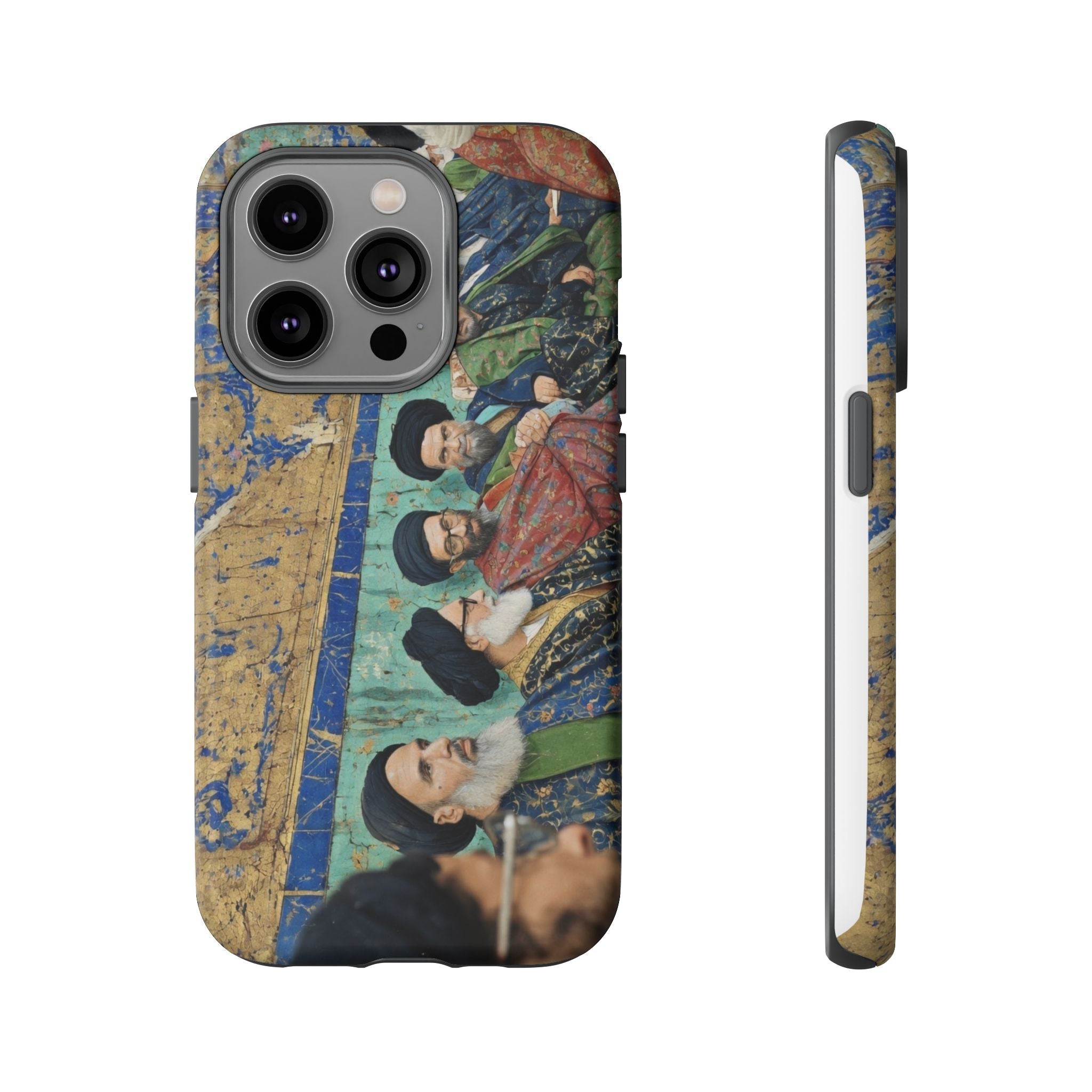 Religious Mosaic Phone Case — Vintage Shrine Scene Protective Hard Case