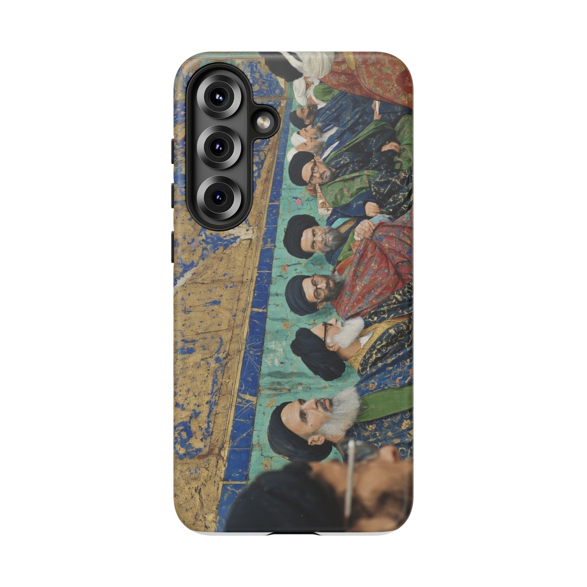Religious Mosaic Phone Case — Vintage Shrine Scene Protective Hard Case