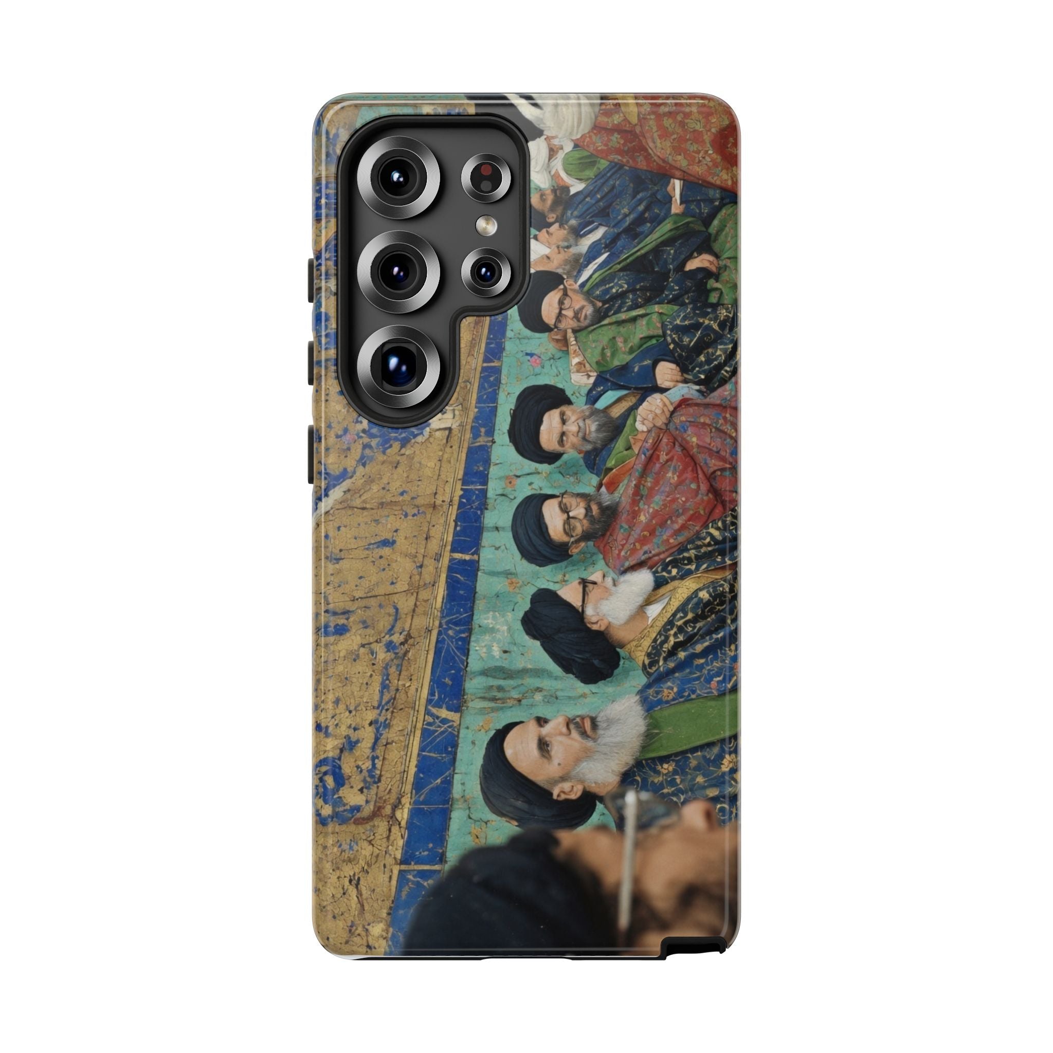 Religious Mosaic Phone Case — Vintage Shrine Scene Protective Hard Case