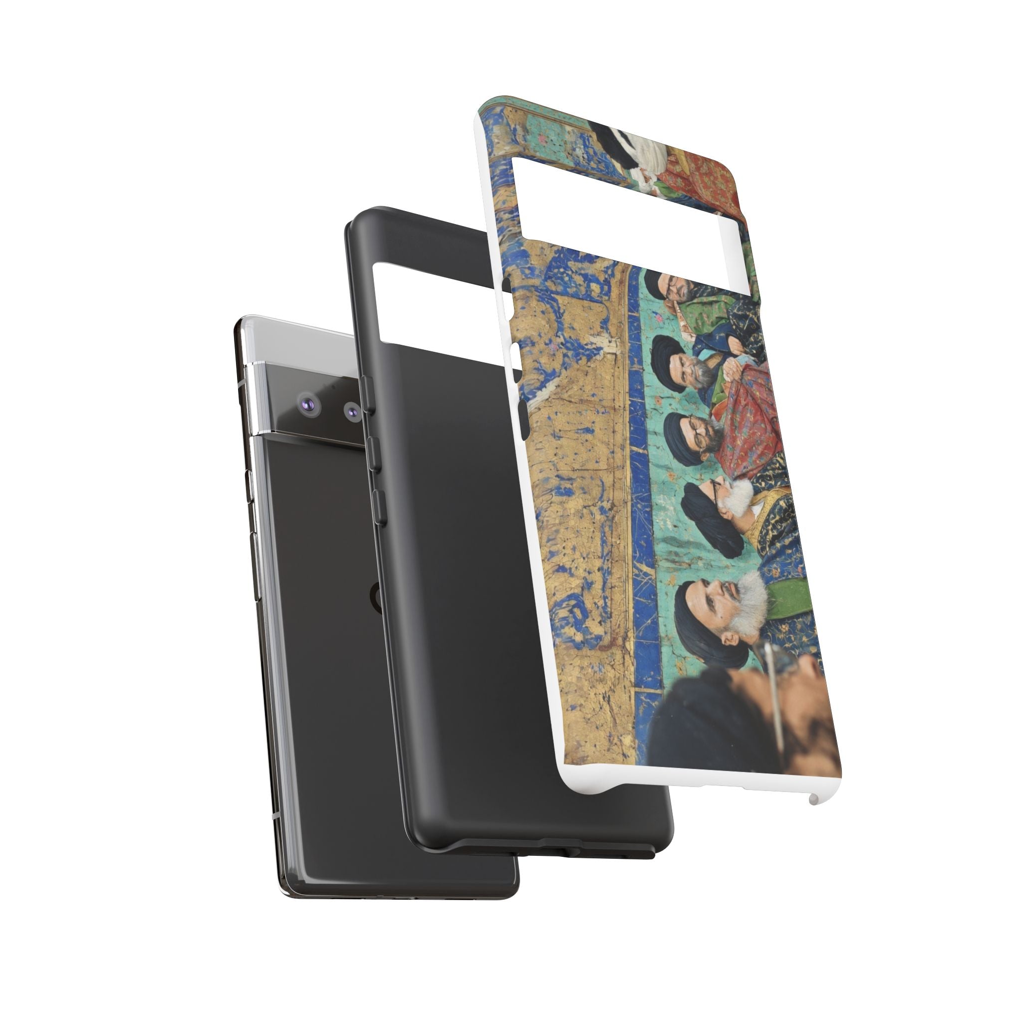 Religious Mosaic Phone Case — Vintage Shrine Scene Protective Hard Case