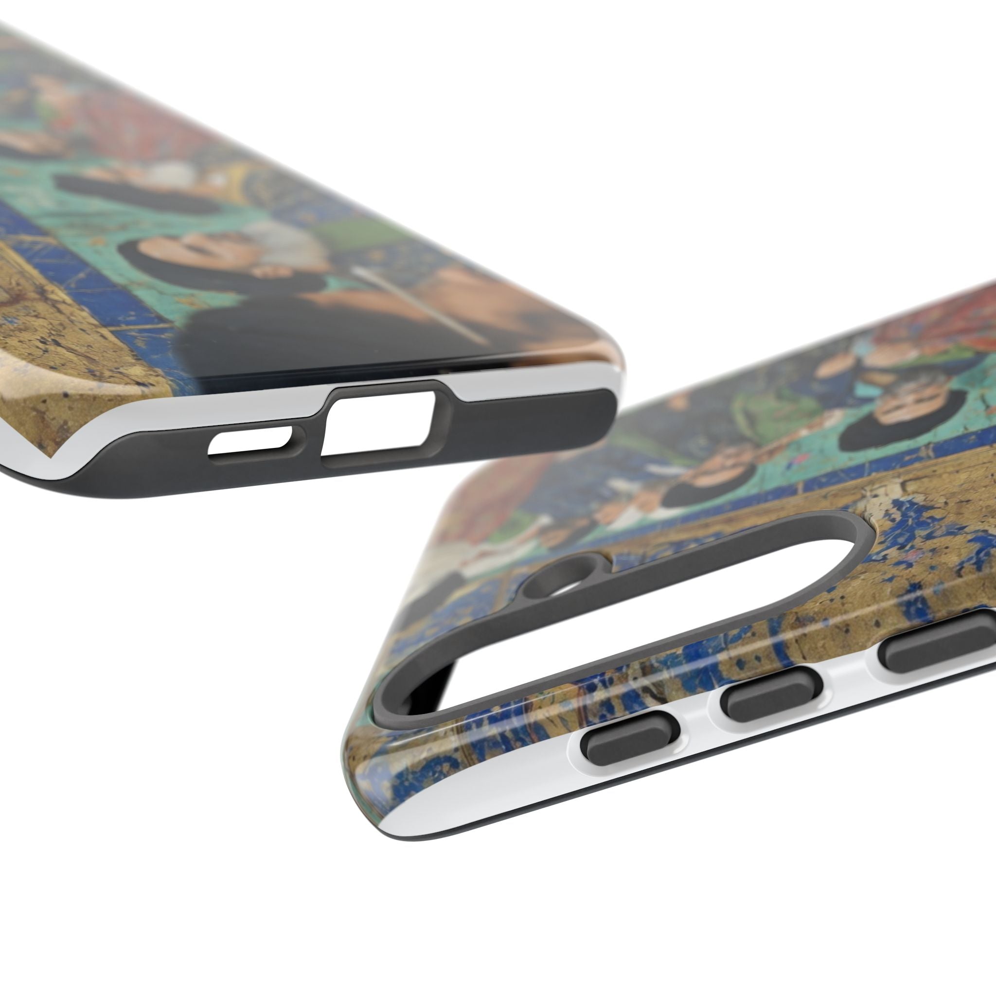 Religious Mosaic Phone Case — Vintage Shrine Scene Protective Hard Case