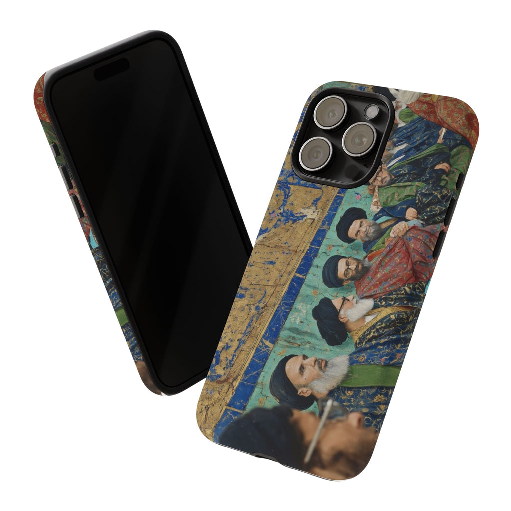 Religious Mosaic Phone Case — Vintage Shrine Scene Protective Hard Case