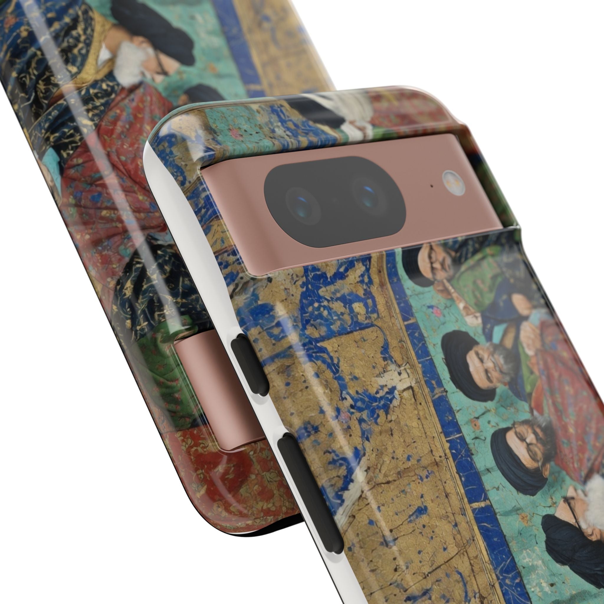 Religious Mosaic Phone Case — Vintage Shrine Scene Protective Hard Case