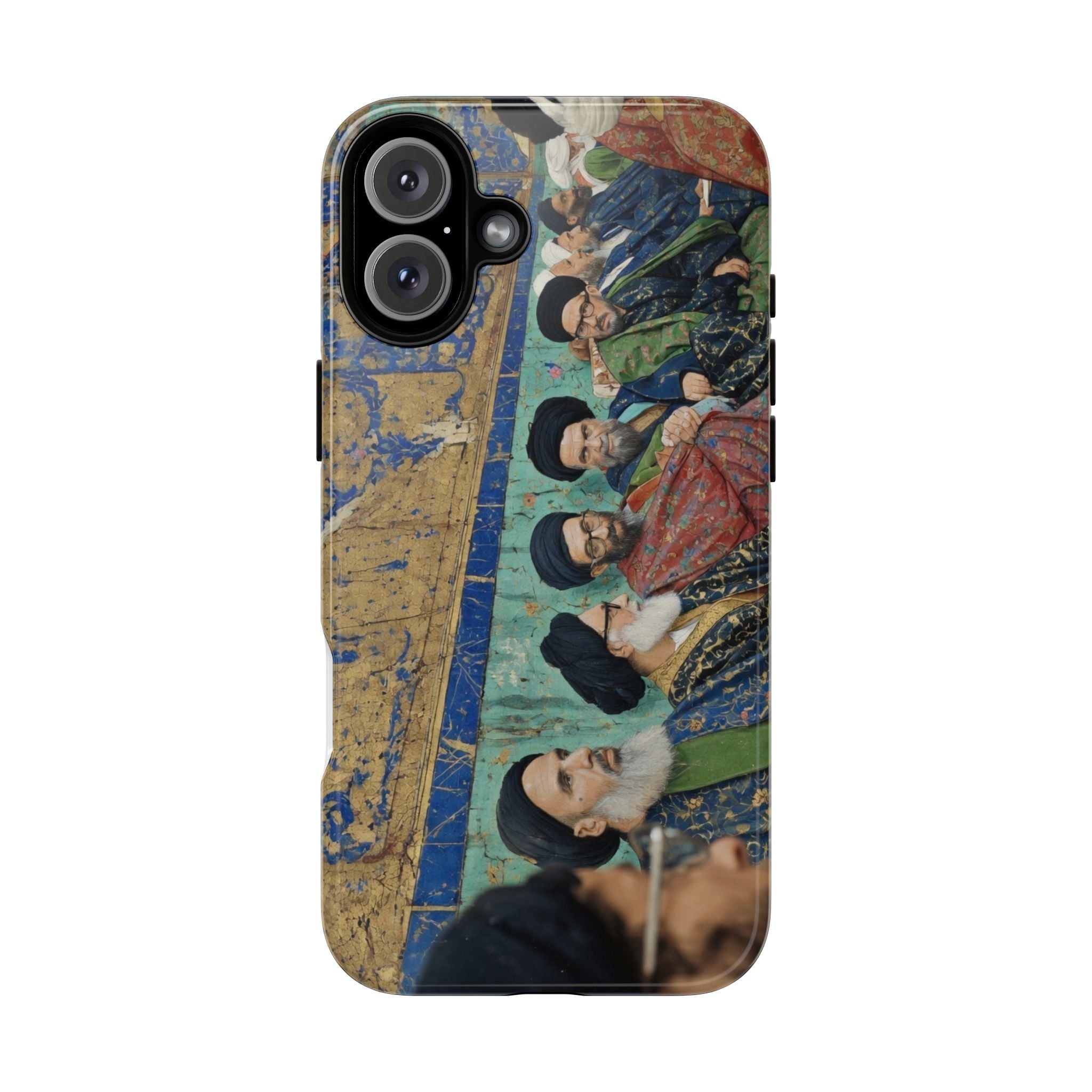 Religious Mosaic Phone Case — Vintage Shrine Scene Protective Hard Case