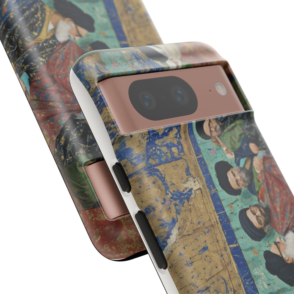 Religious Mosaic Phone Case — Vintage Shrine Scene Protective Hard Case