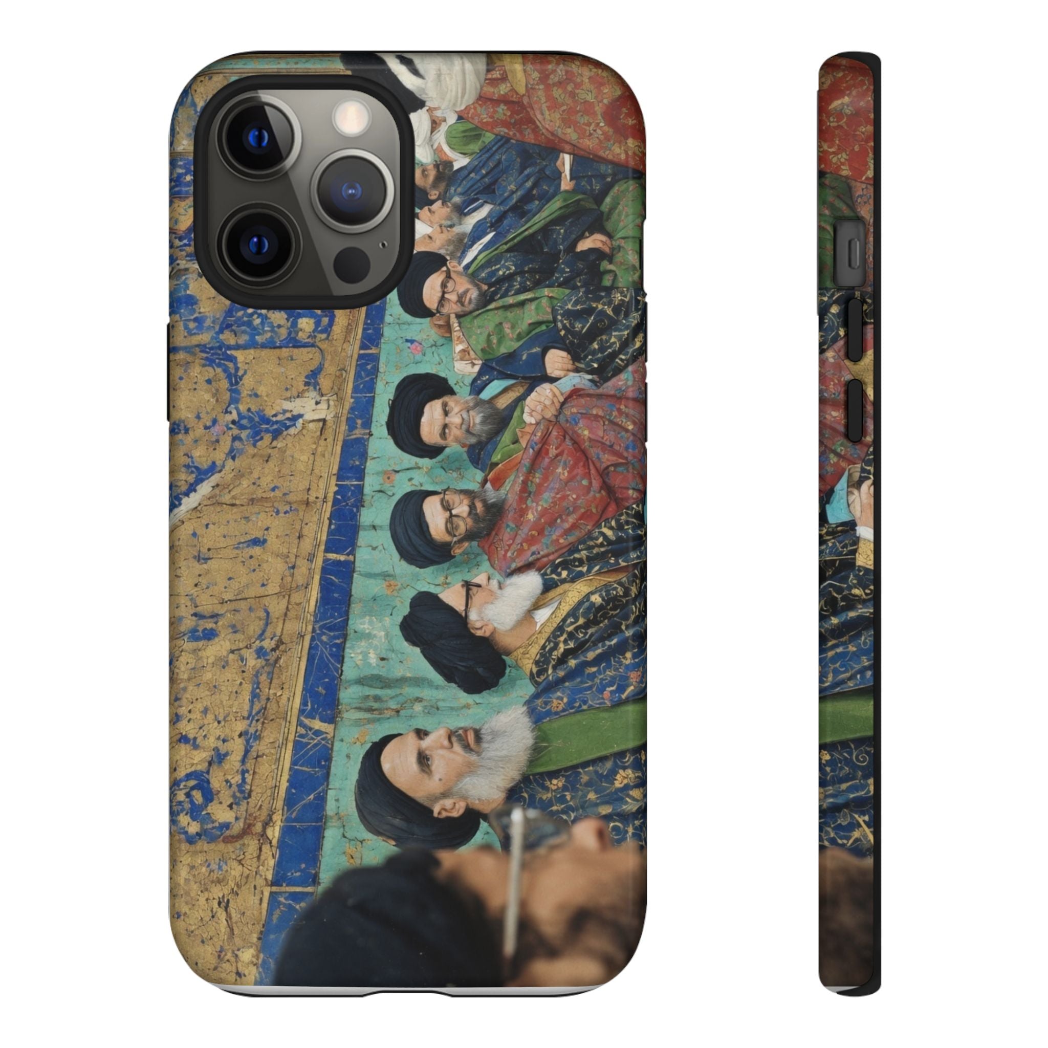 Religious Mosaic Phone Case — Vintage Shrine Scene Protective Hard Case