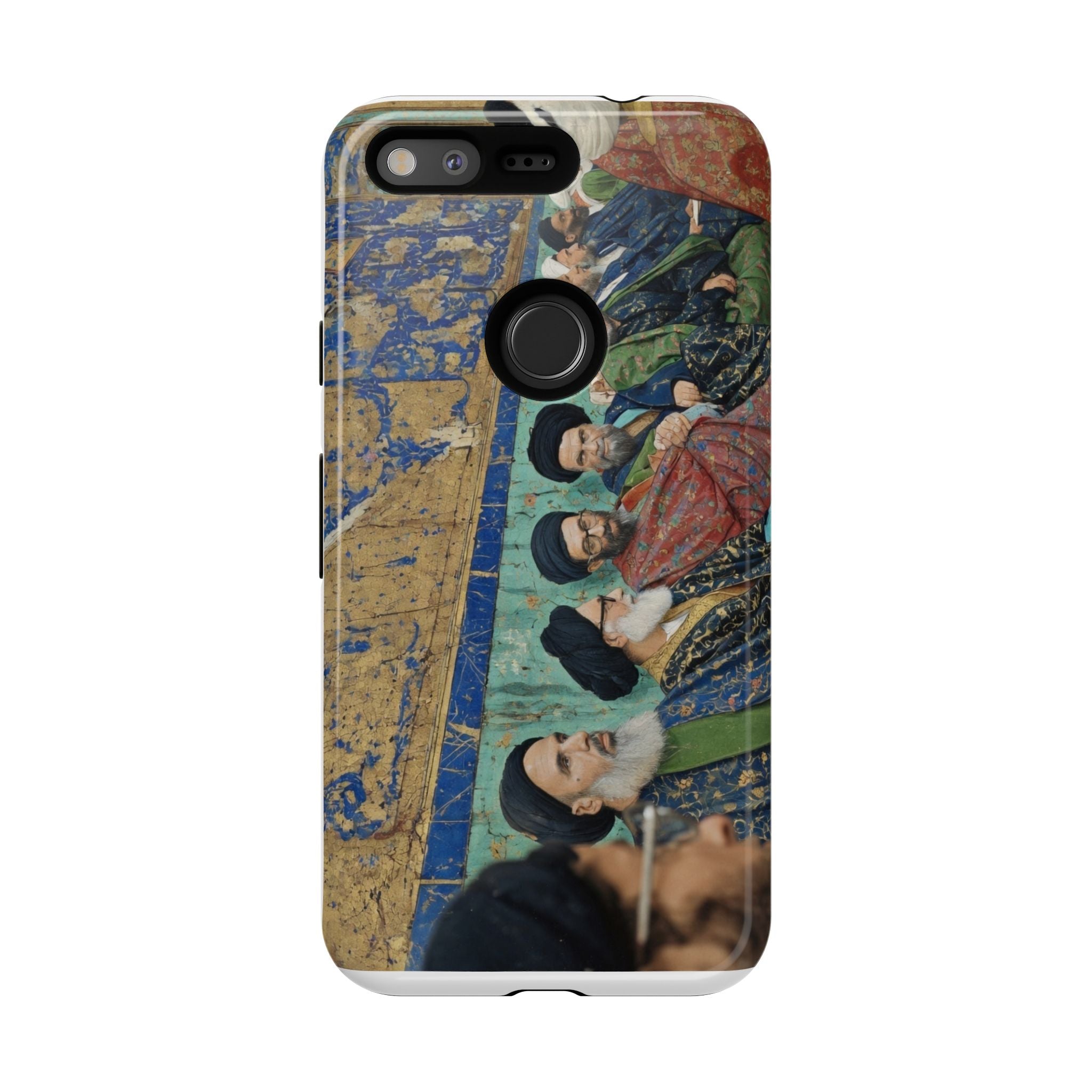 Religious Mosaic Phone Case — Vintage Shrine Scene Protective Hard Case
