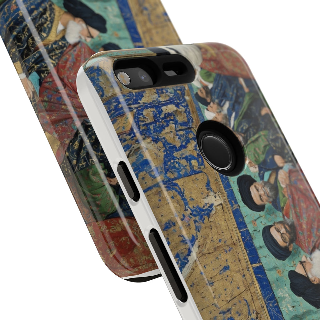 Religious Mosaic Phone Case — Vintage Shrine Scene Protective Hard Case
