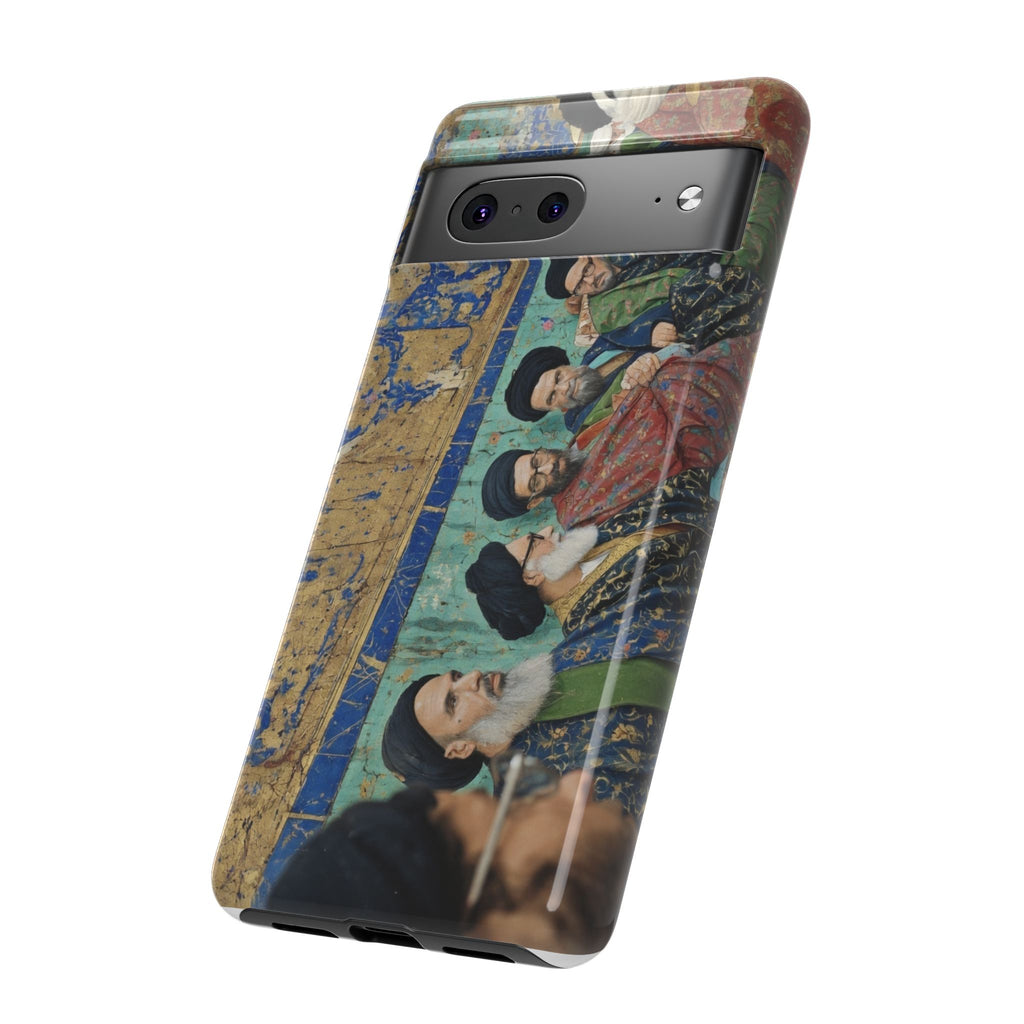 Religious Mosaic Phone Case — Vintage Shrine Scene Protective Hard Case