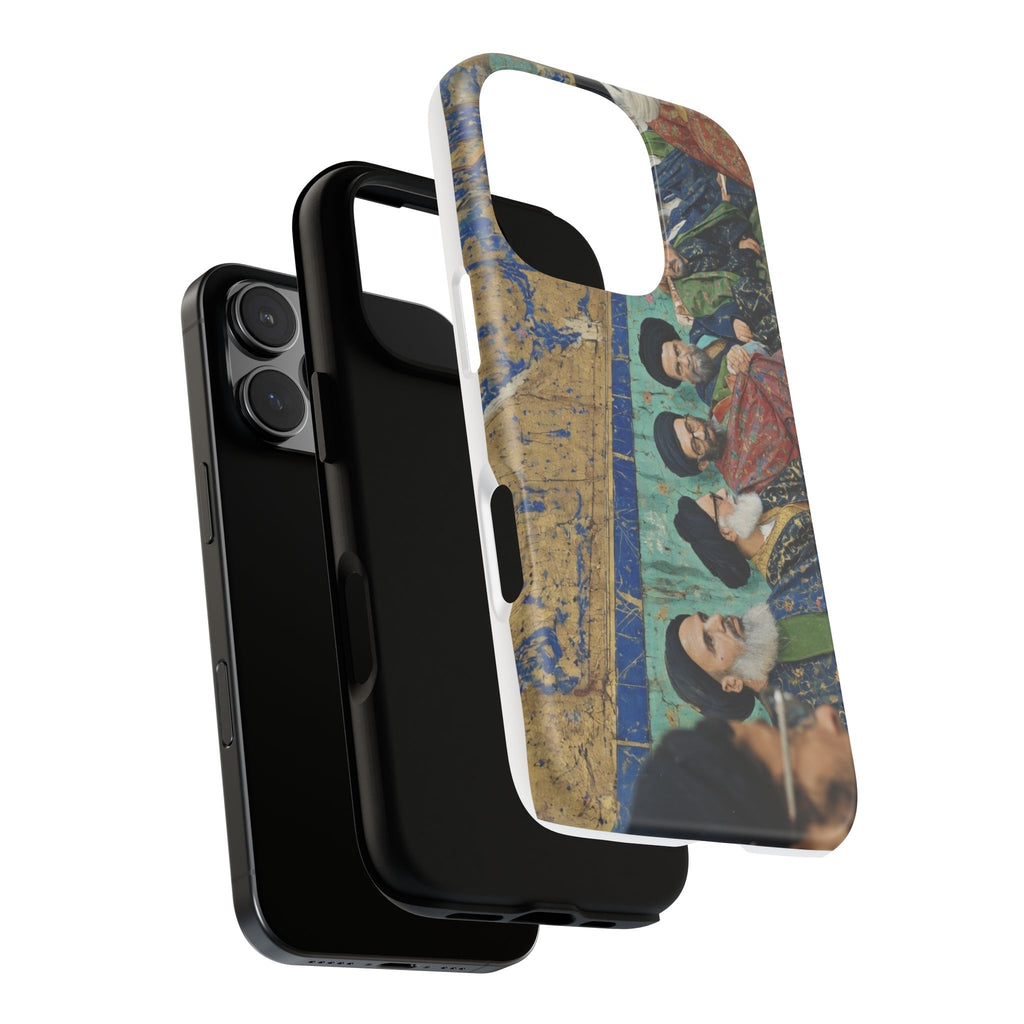Religious Mosaic Phone Case — Vintage Shrine Scene Protective Hard Case