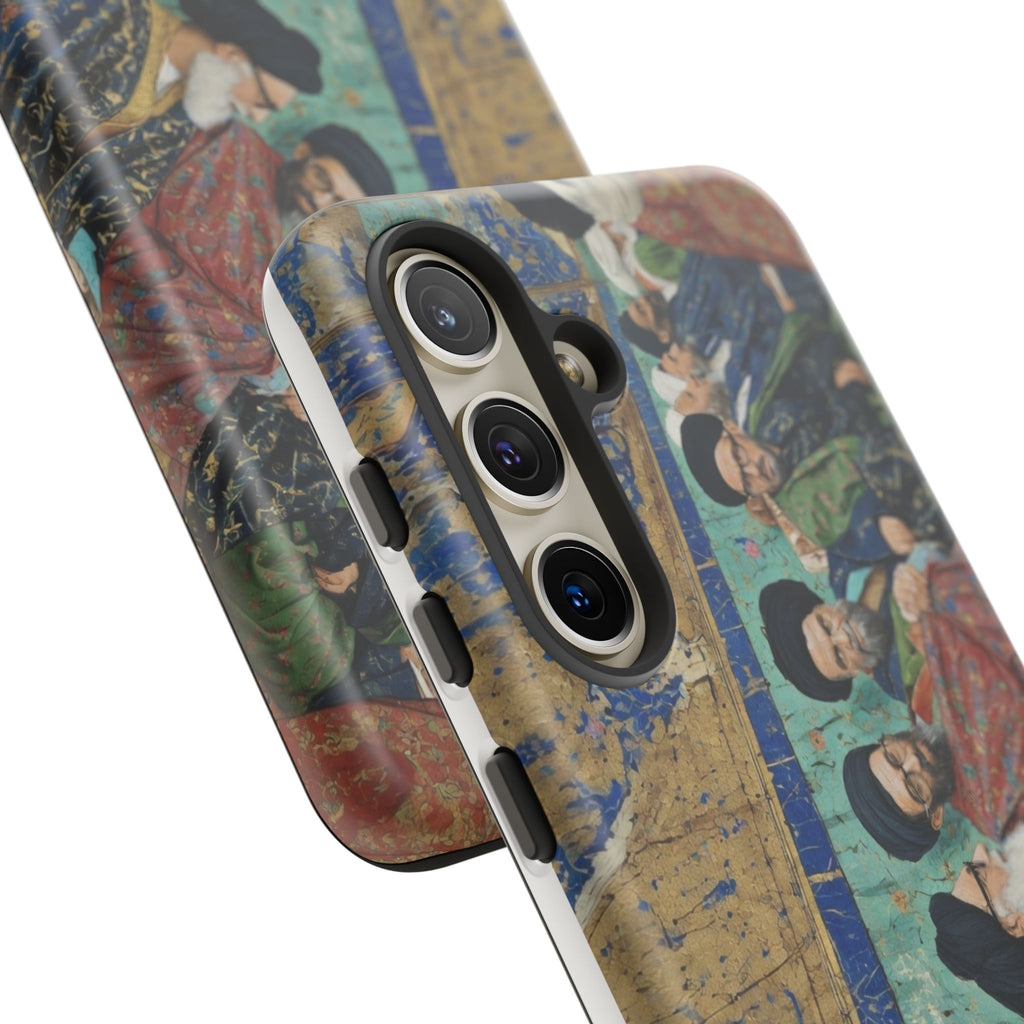 Religious Mosaic Phone Case — Vintage Shrine Scene Protective Hard Case