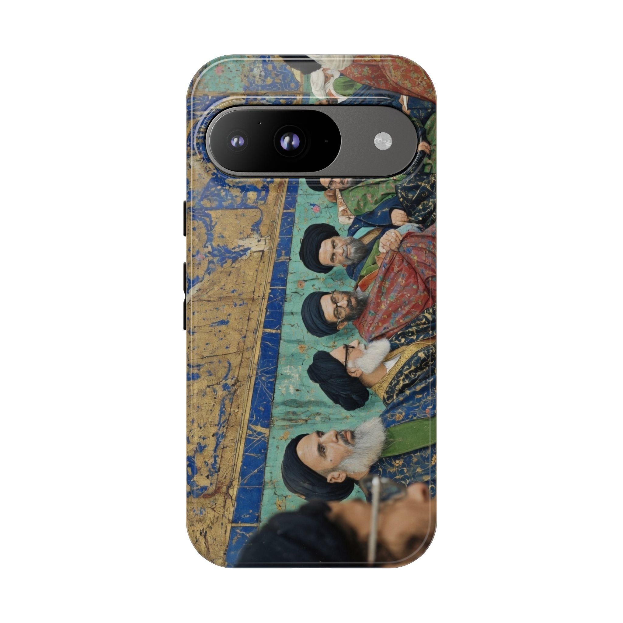 Religious Mosaic Phone Case — Vintage Shrine Scene Protective Hard Case