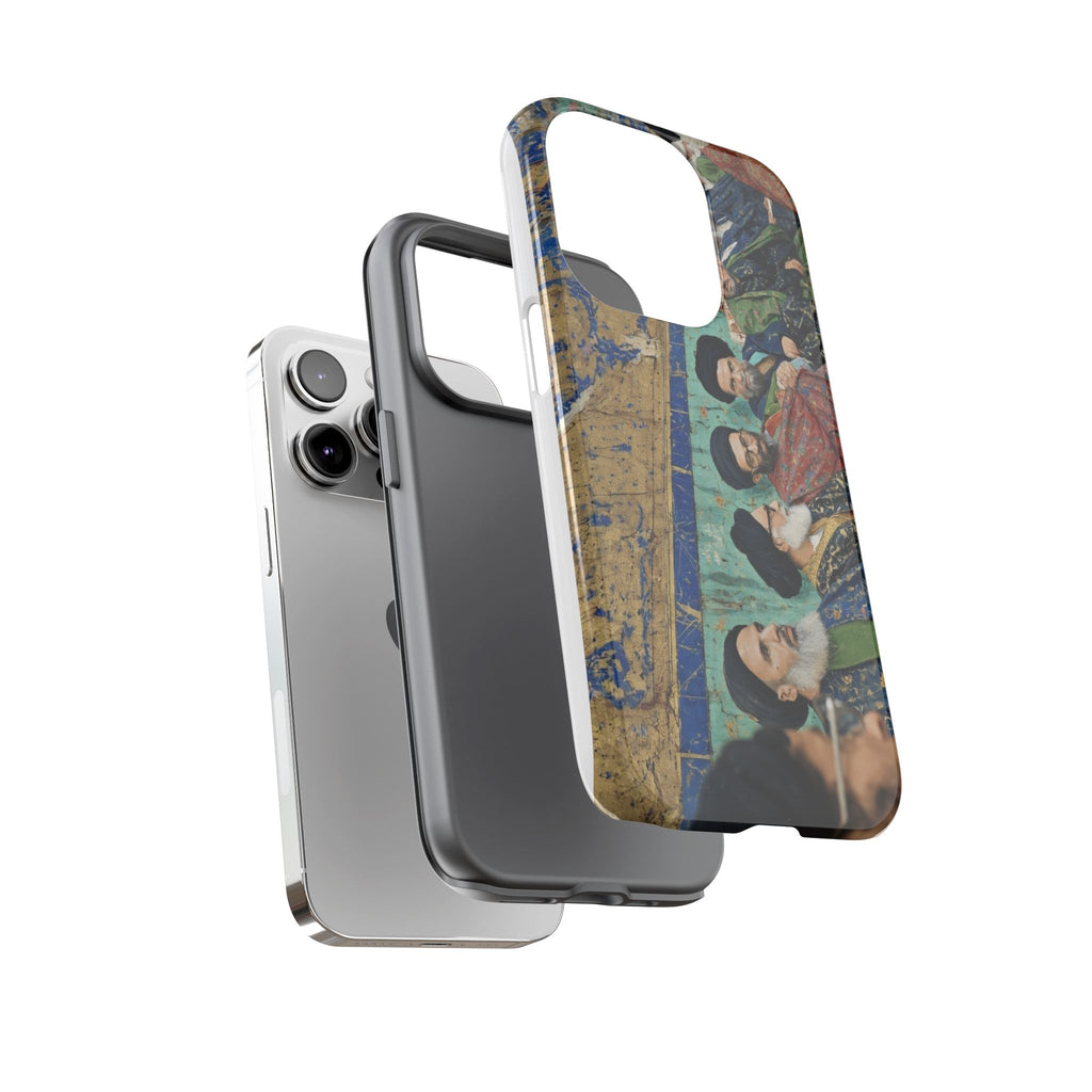 Religious Mosaic Phone Case — Vintage Shrine Scene Protective Hard Case