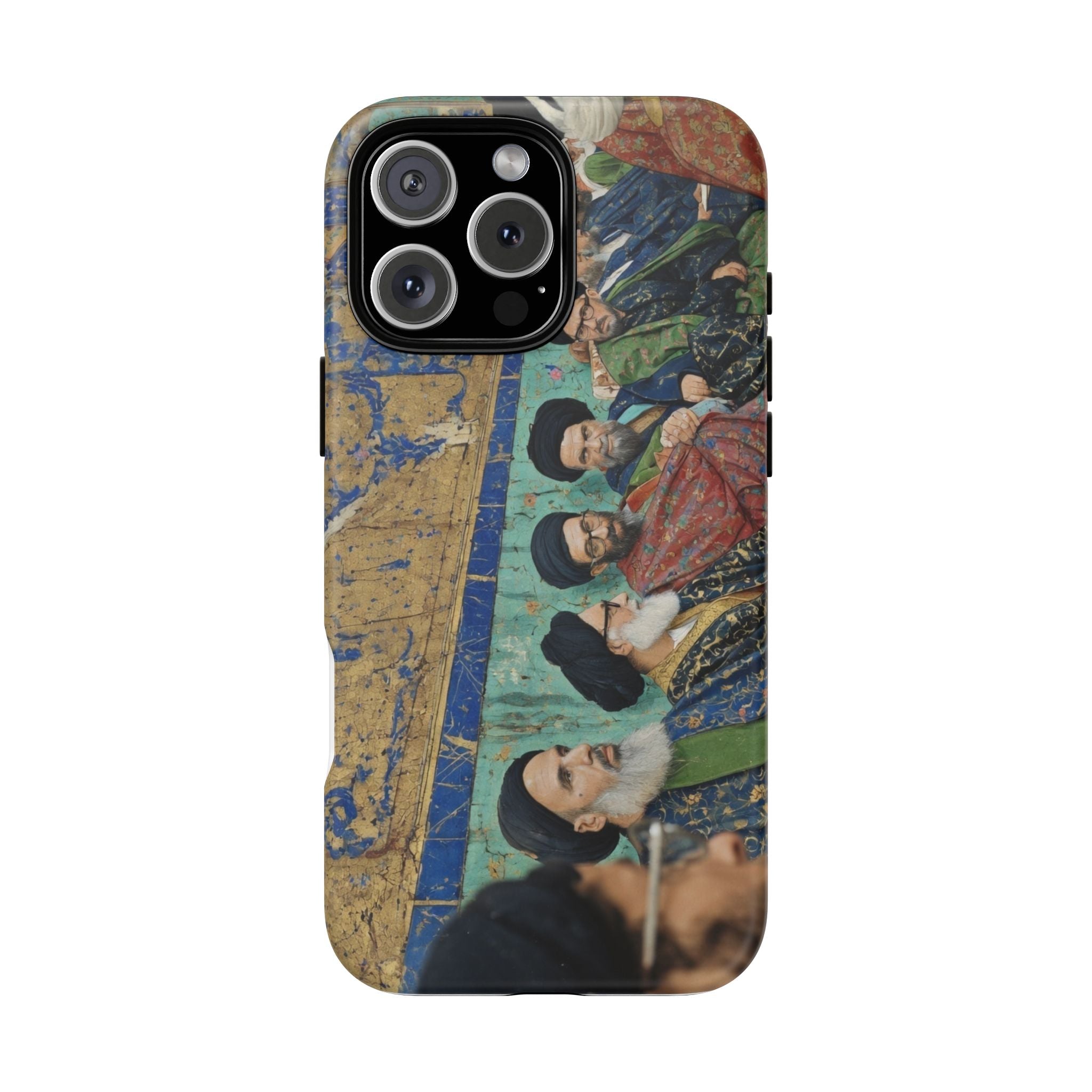 Religious Mosaic Phone Case — Vintage Shrine Scene Protective Hard Case