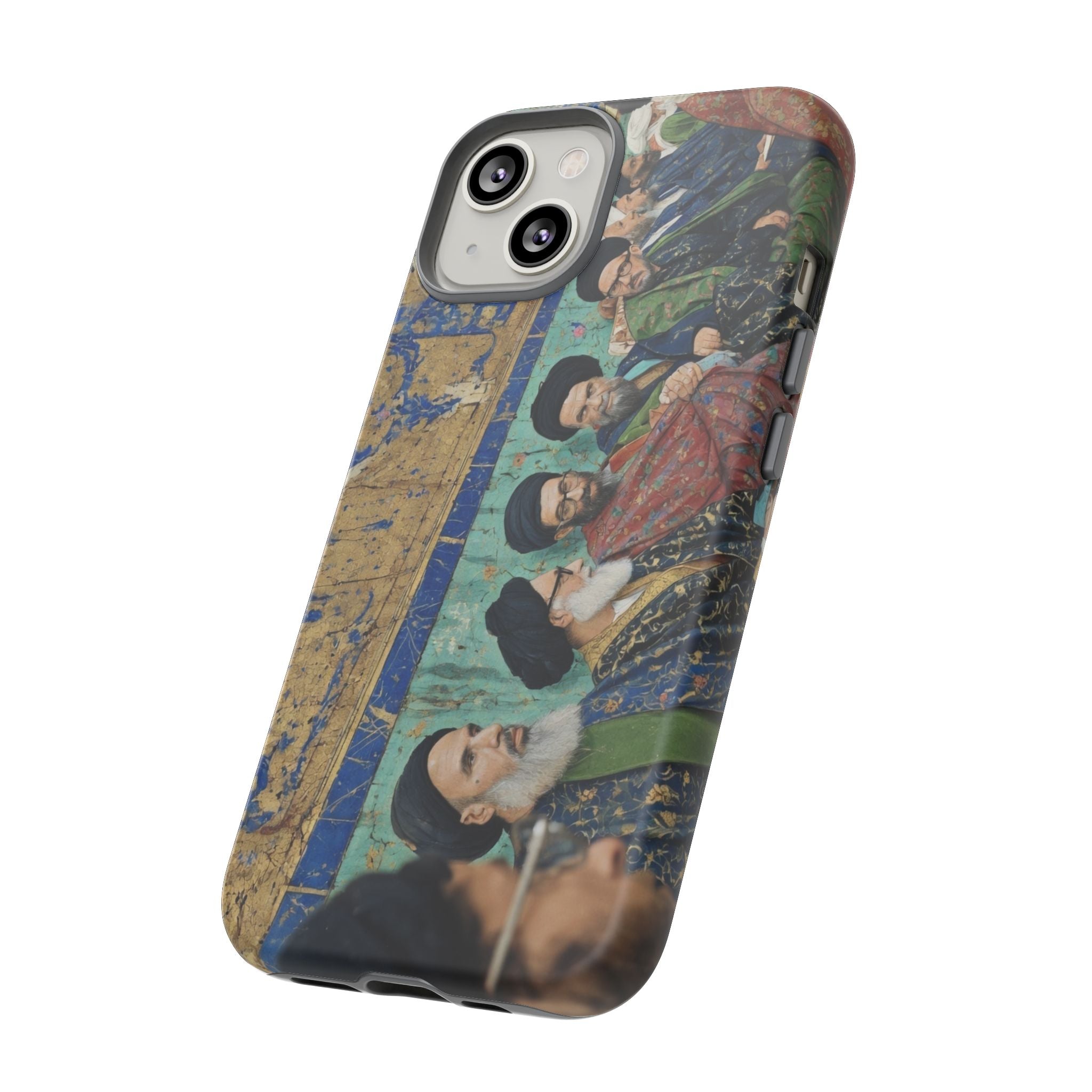 Religious Mosaic Phone Case — Vintage Shrine Scene Protective Hard Case