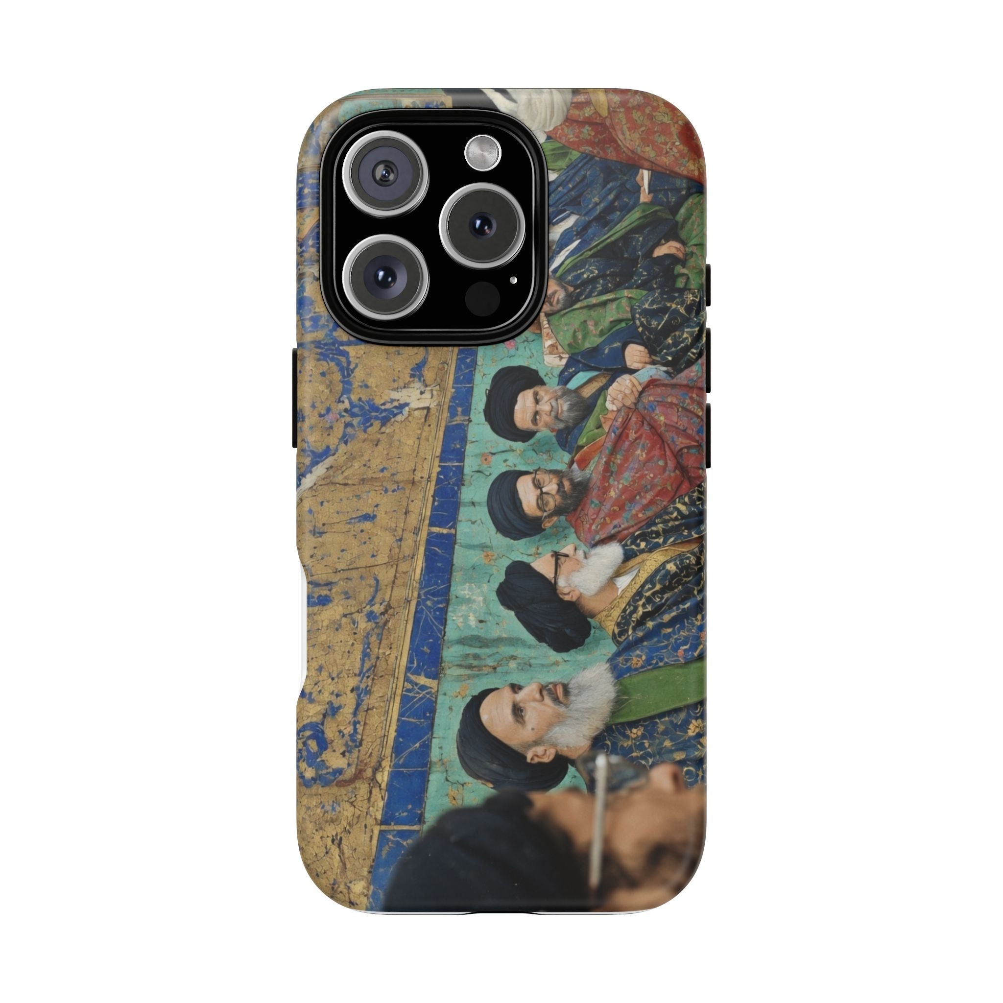 Religious Mosaic Phone Case — Vintage Shrine Scene Protective Hard Case
