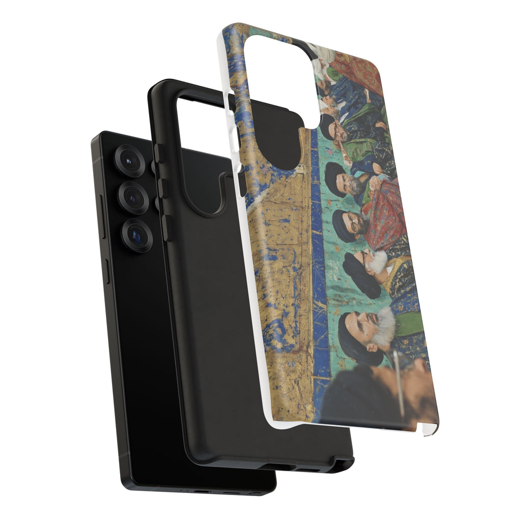 Religious Mosaic Phone Case — Vintage Shrine Scene Protective Hard Case