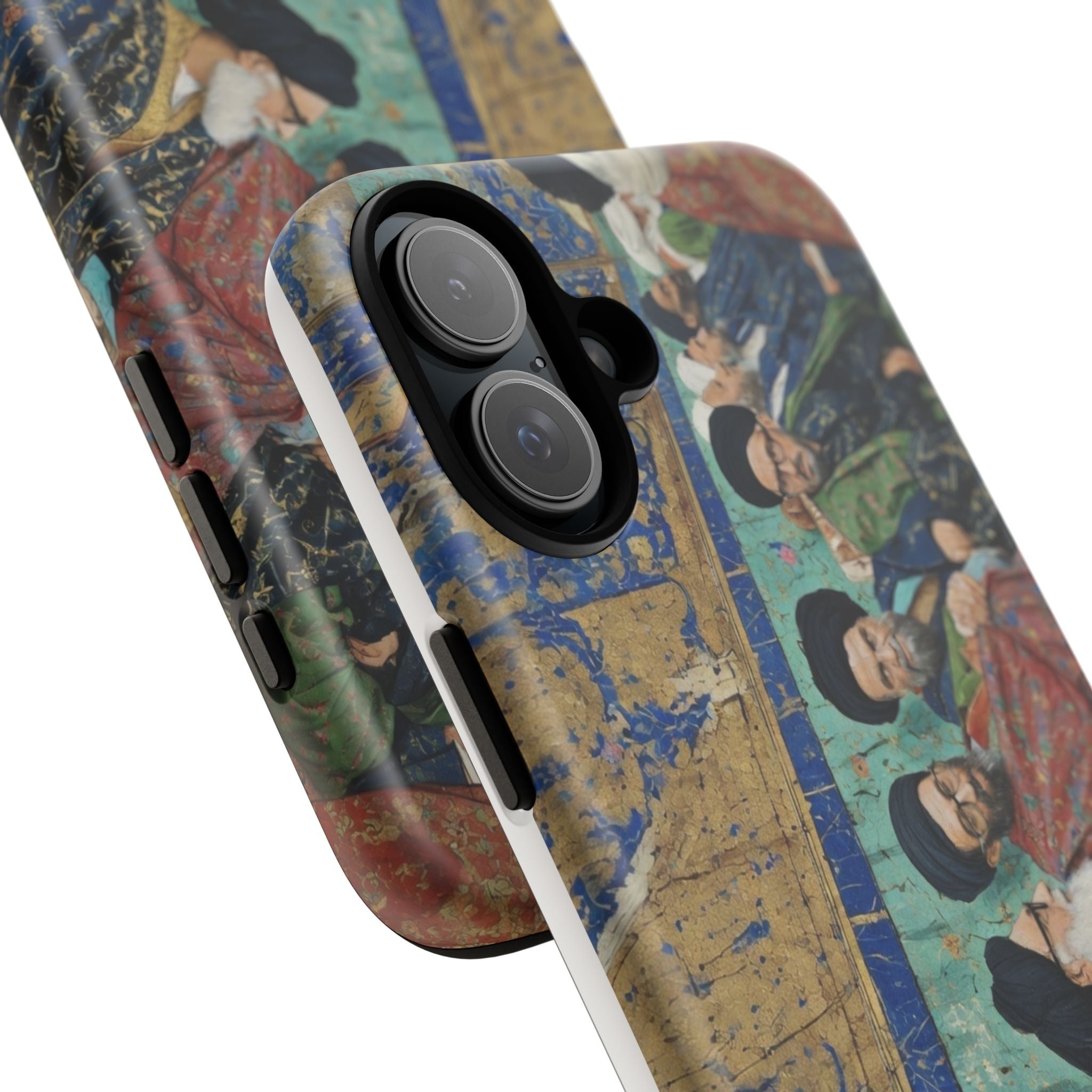 Religious Mosaic Phone Case — Vintage Shrine Scene Protective Hard Case