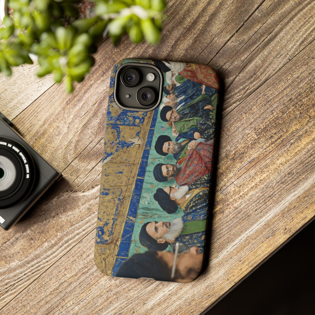 Religious Mosaic Phone Case — Vintage Shrine Scene Protective Hard Case