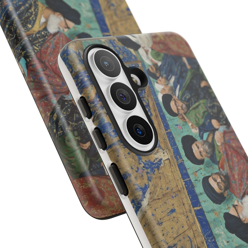 Religious Mosaic Phone Case — Vintage Shrine Scene Protective Hard Case