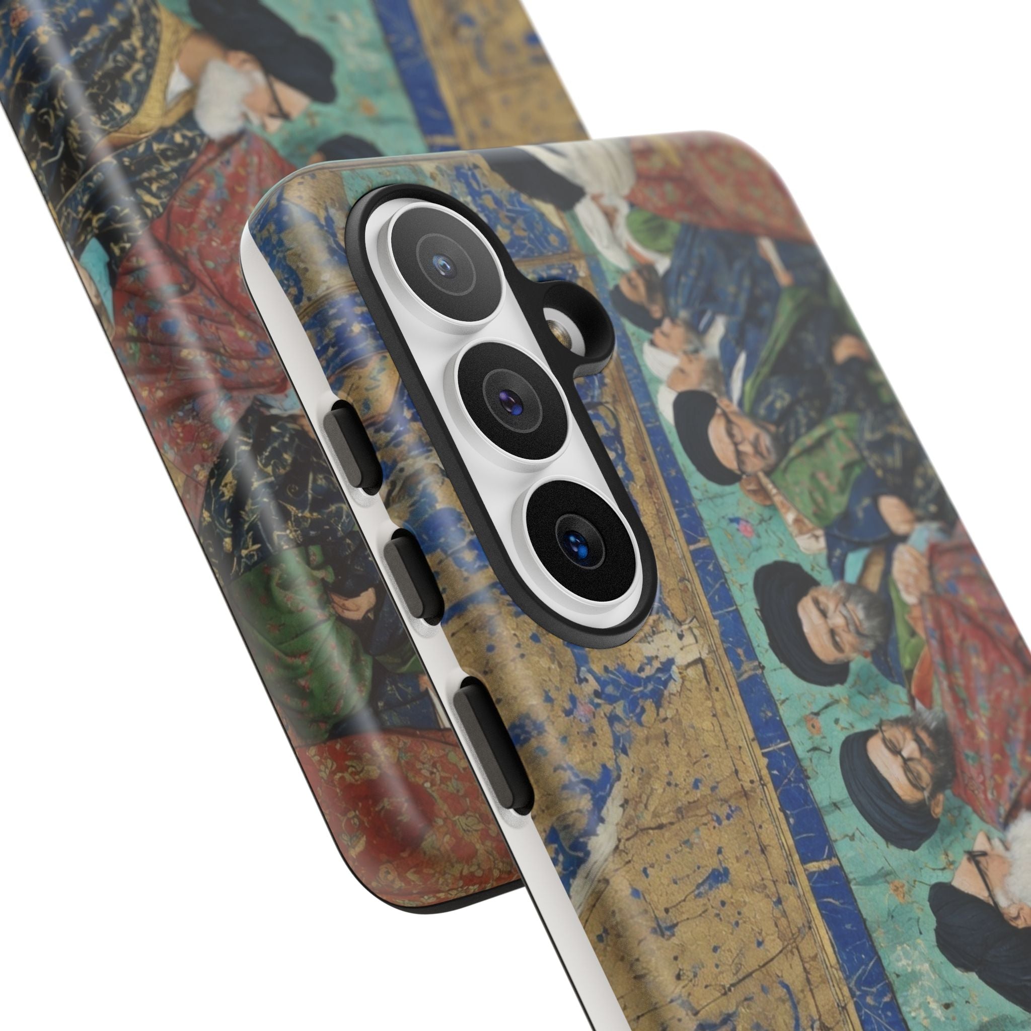Religious Mosaic Phone Case — Vintage Shrine Scene Protective Hard Case