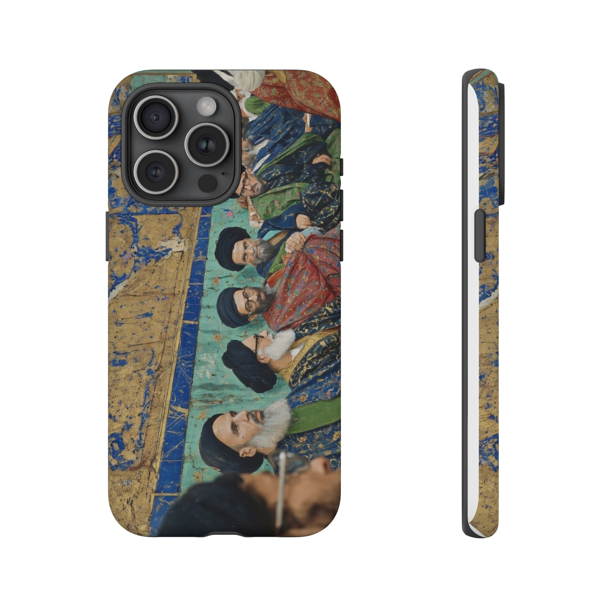 Religious Mosaic Phone Case — Vintage Shrine Scene Protective Hard Case