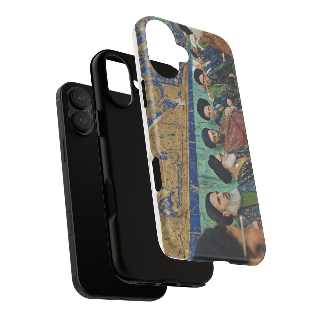 Religious Mosaic Phone Case — Vintage Shrine Scene Protective Hard Case