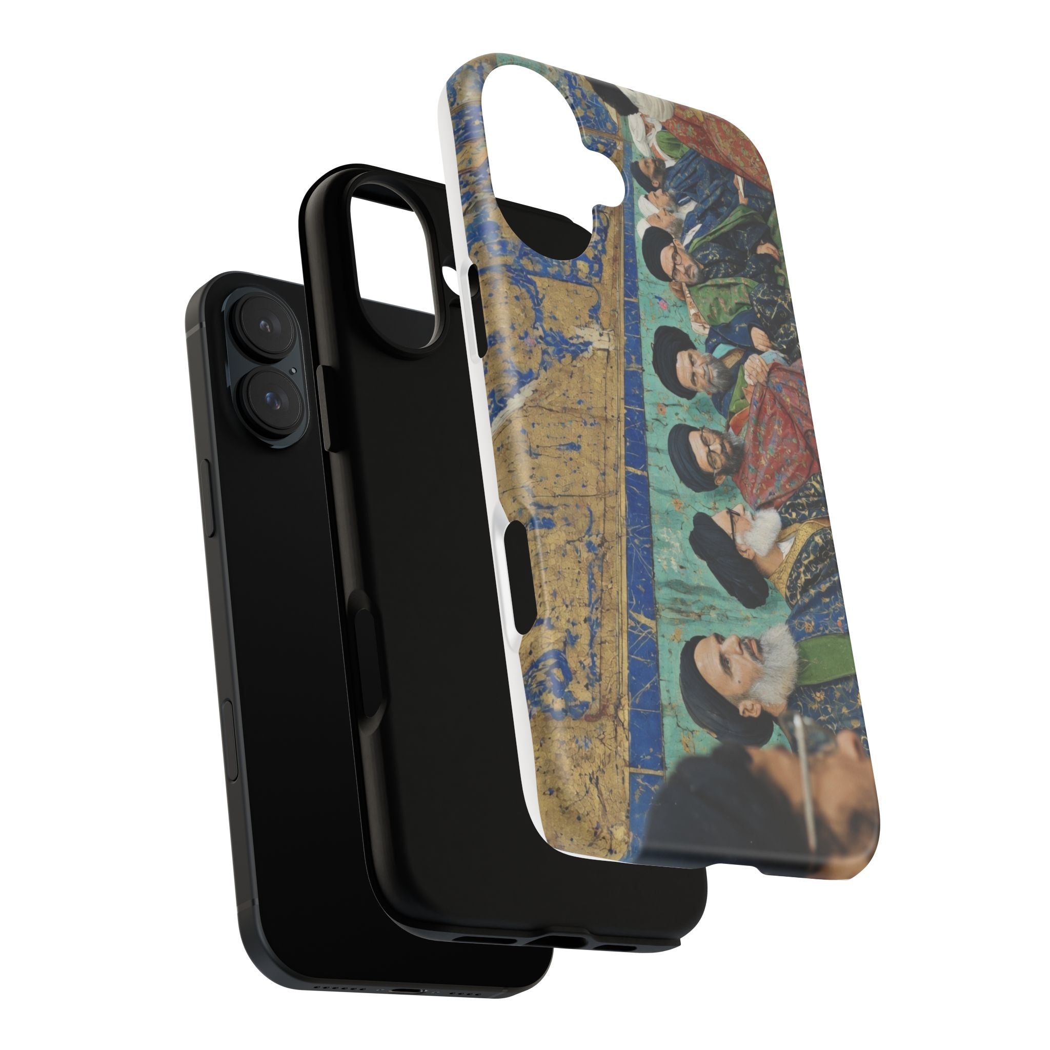 Religious Mosaic Phone Case — Vintage Shrine Scene Protective Hard Case