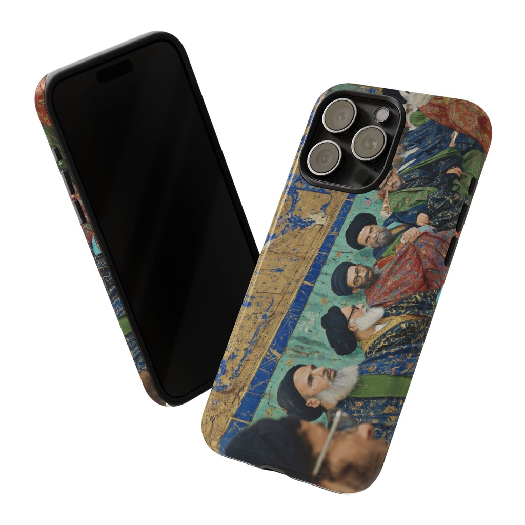 Religious Mosaic Phone Case — Vintage Shrine Scene Protective Hard Case
