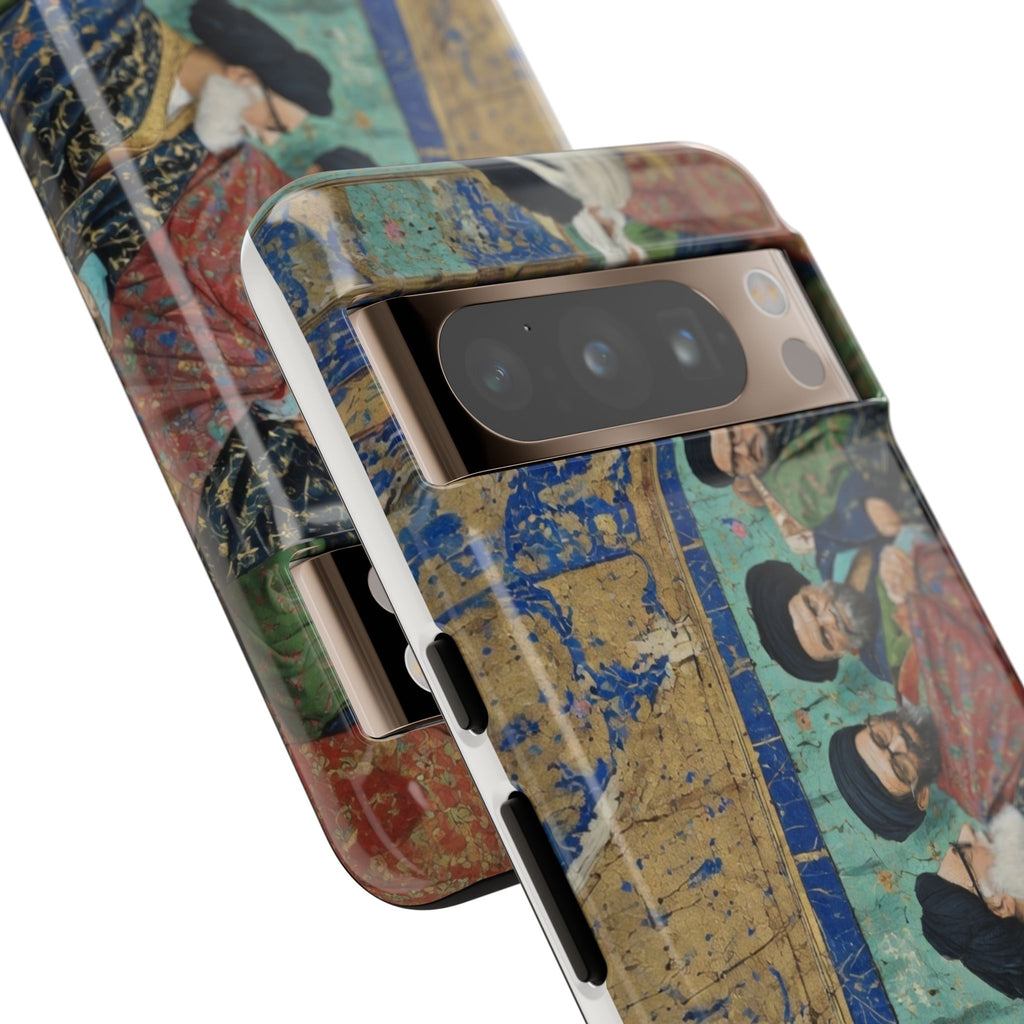 Religious Mosaic Phone Case — Vintage Shrine Scene Protective Hard Case