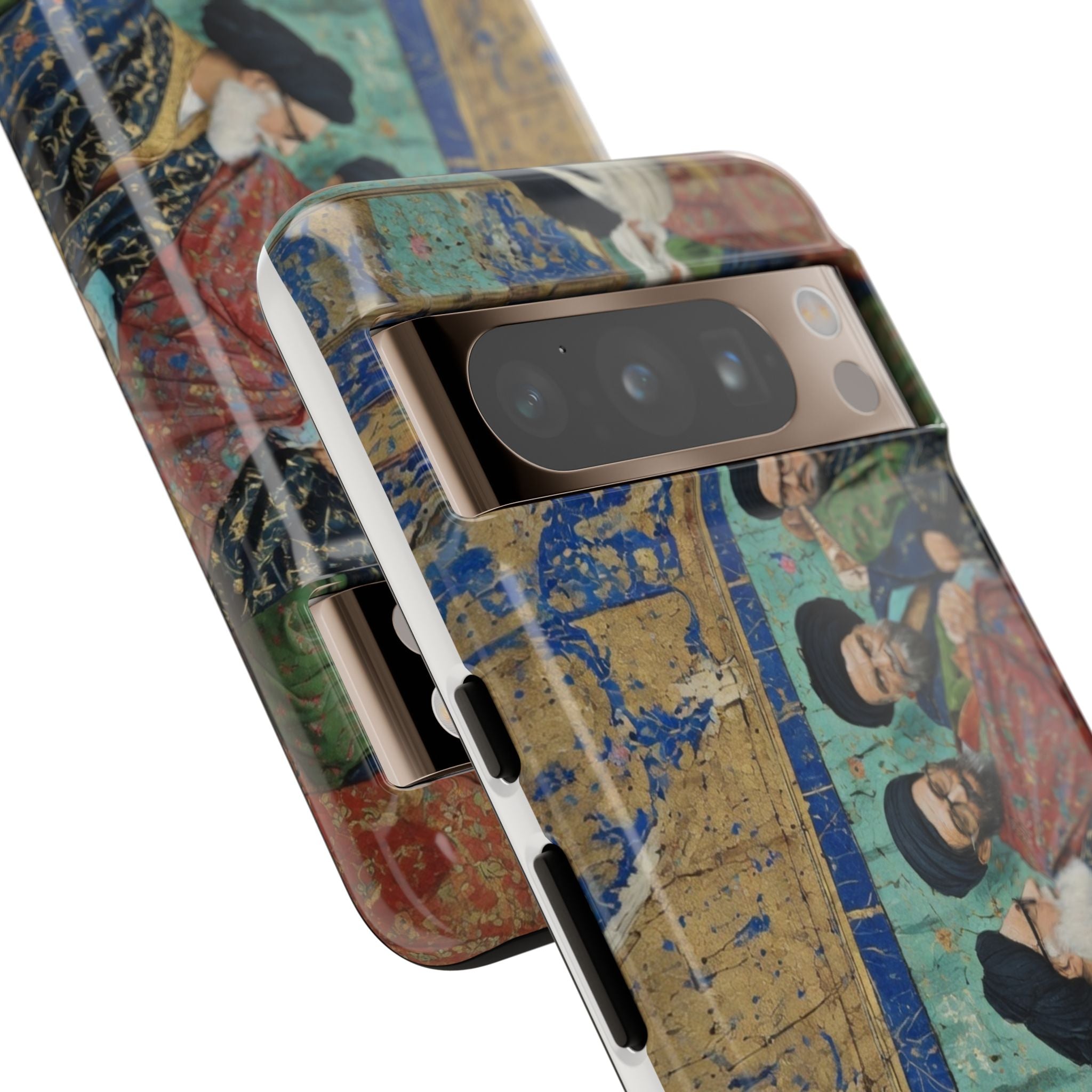 Religious Mosaic Phone Case — Vintage Shrine Scene Protective Hard Case