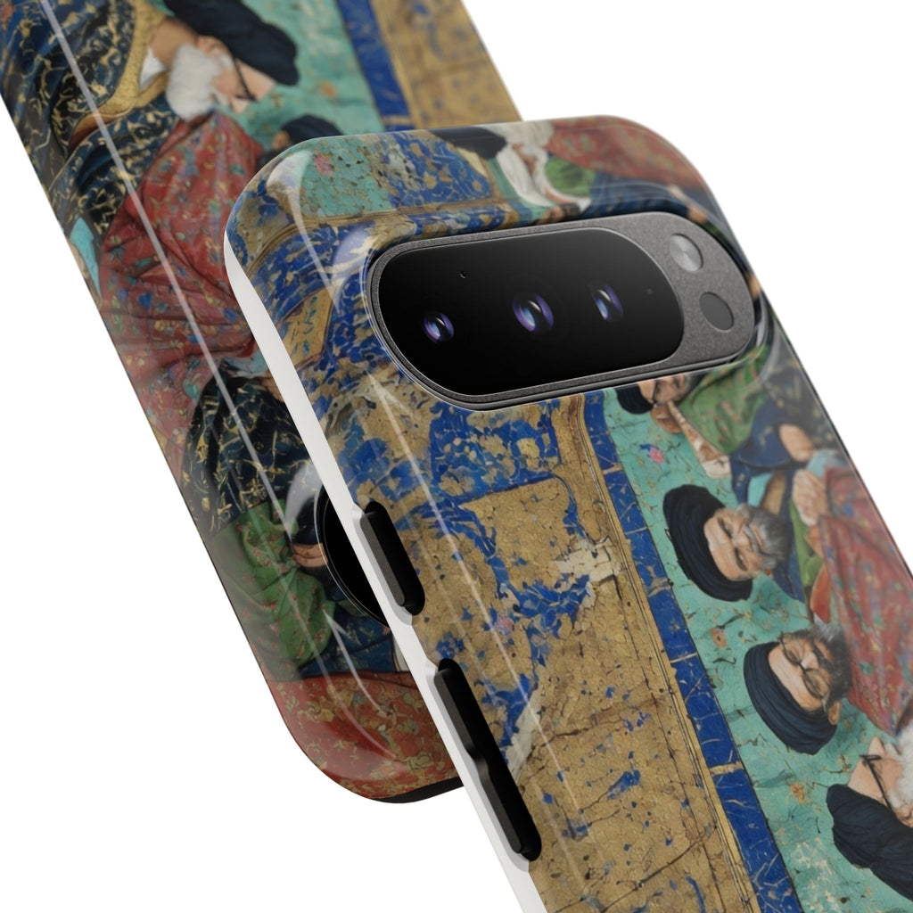 Religious Mosaic Phone Case — Vintage Shrine Scene Protective Hard Case