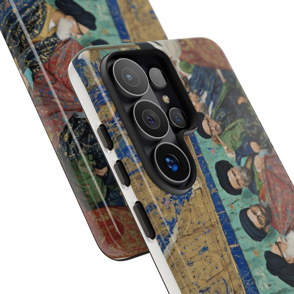 Religious Mosaic Phone Case — Vintage Shrine Scene Protective Hard Case