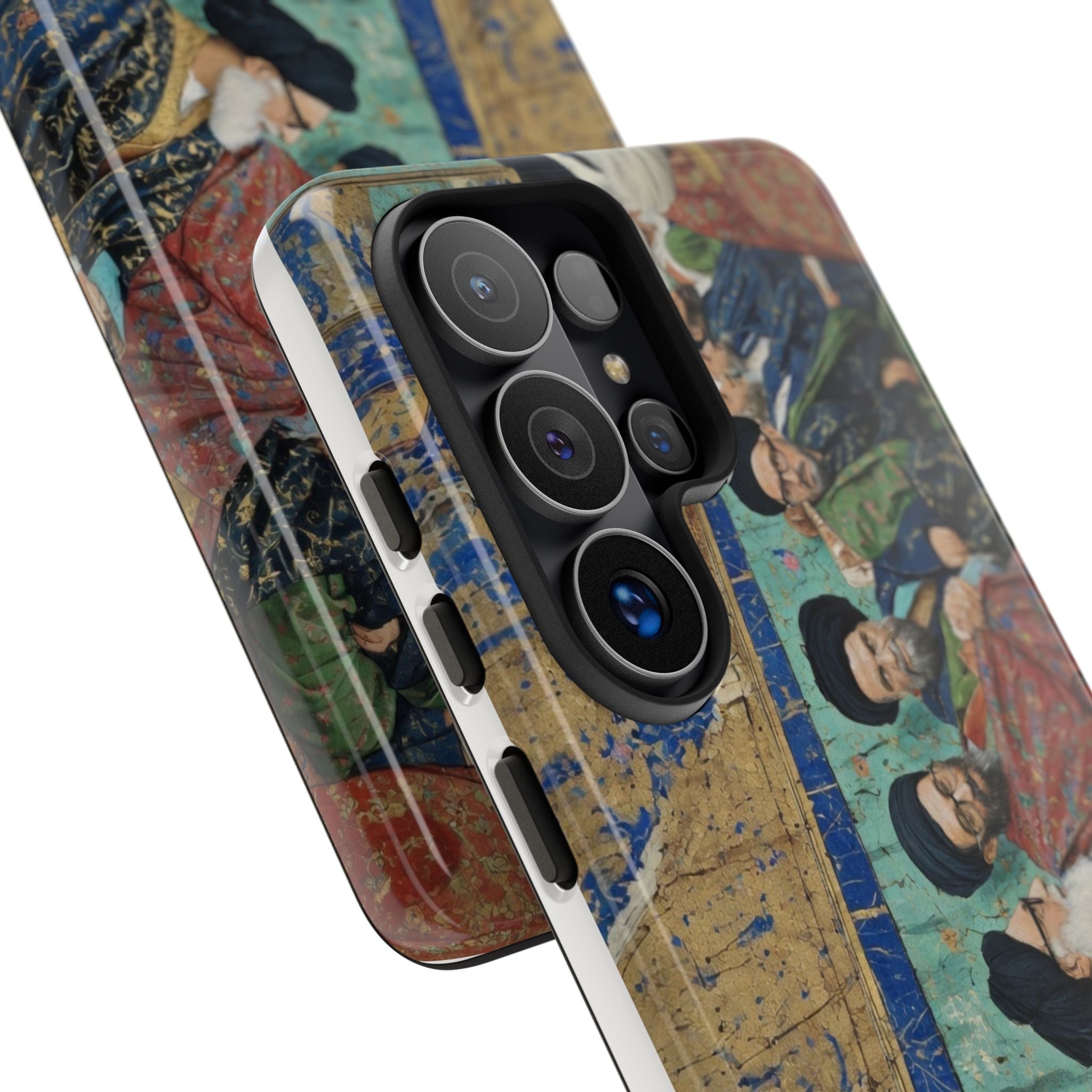 Religious Mosaic Phone Case — Vintage Shrine Scene Protective Hard Case