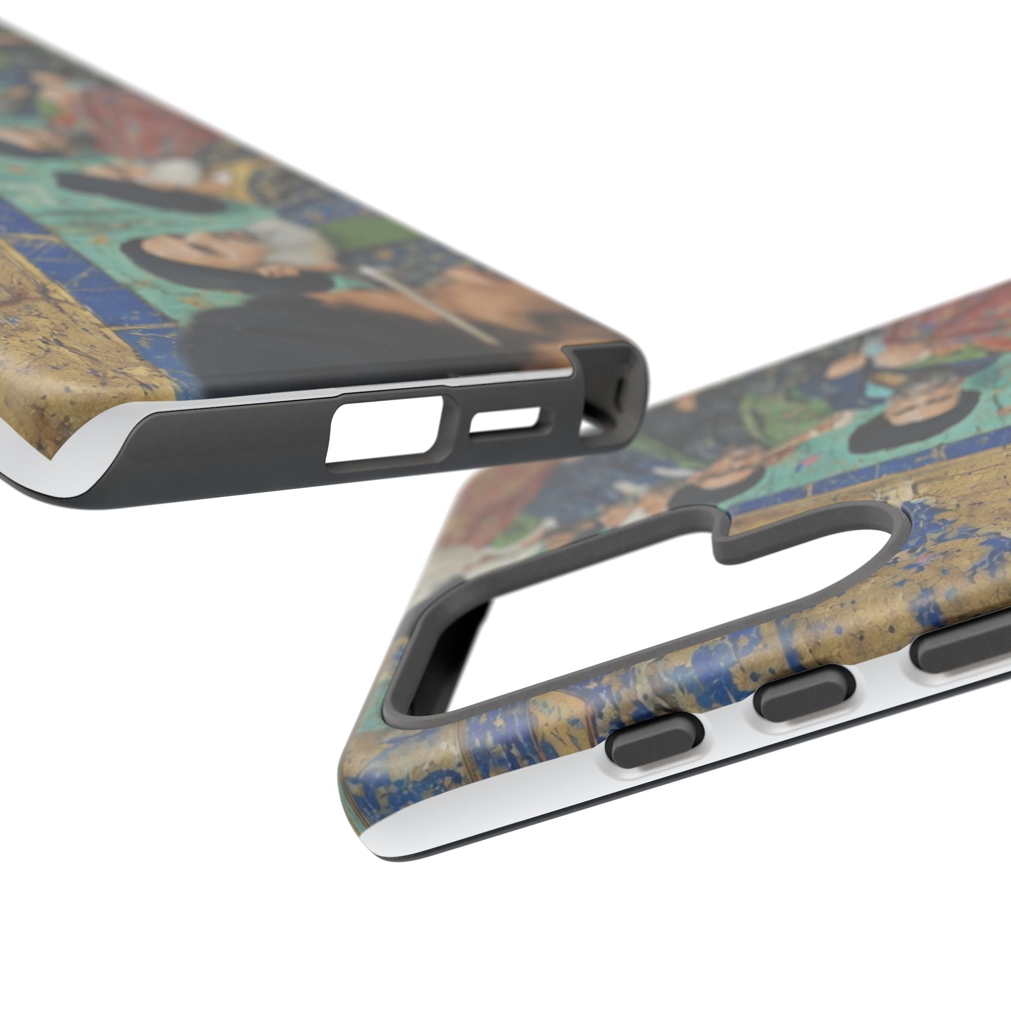 Religious Mosaic Phone Case — Vintage Shrine Scene Protective Hard Case