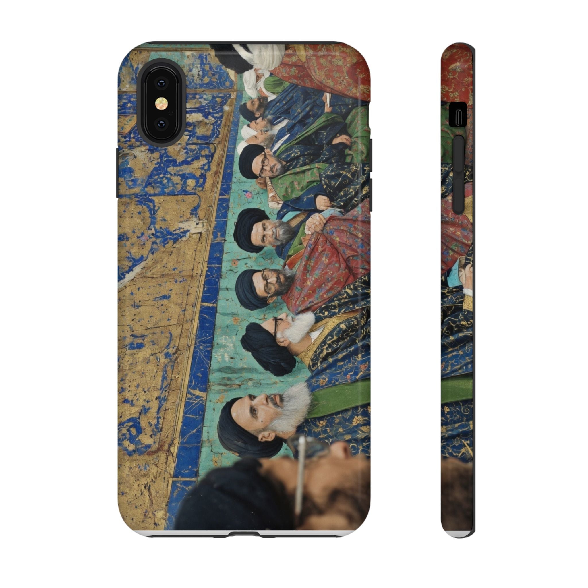 Religious Mosaic Phone Case — Vintage Shrine Scene Protective Hard Case