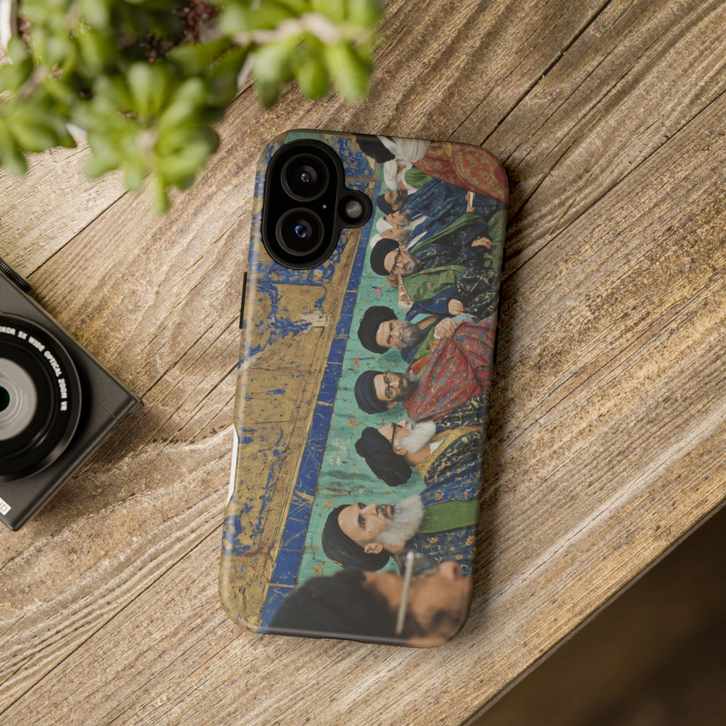 Religious Mosaic Phone Case — Vintage Shrine Scene Protective Hard Case