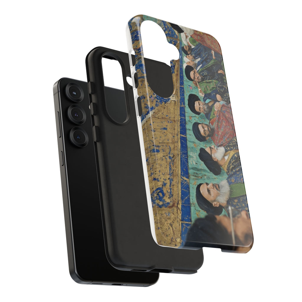 Religious Mosaic Phone Case — Vintage Shrine Scene Protective Hard Case
