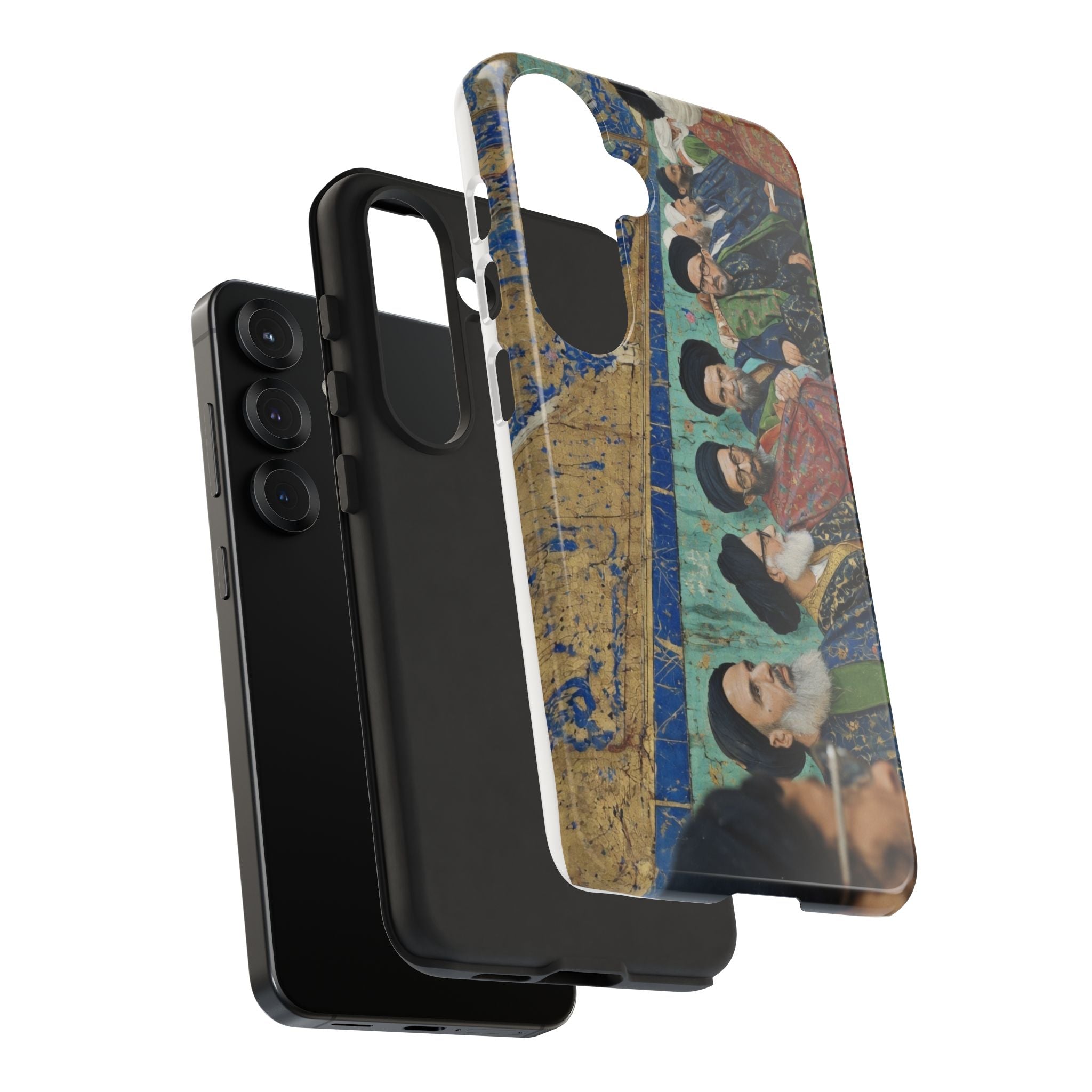 Religious Mosaic Phone Case — Vintage Shrine Scene Protective Hard Case