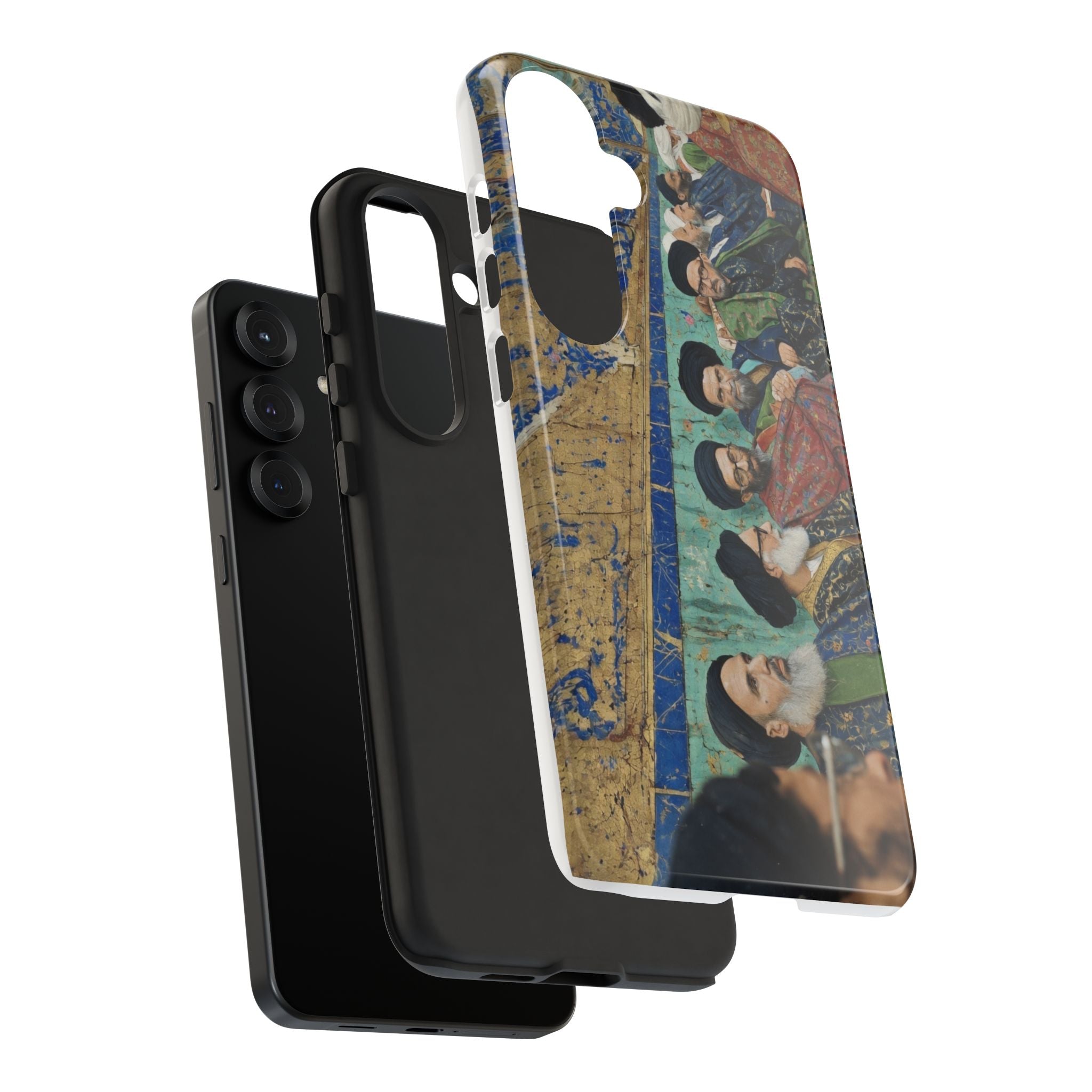 Religious Mosaic Phone Case — Vintage Shrine Scene Protective Hard Case