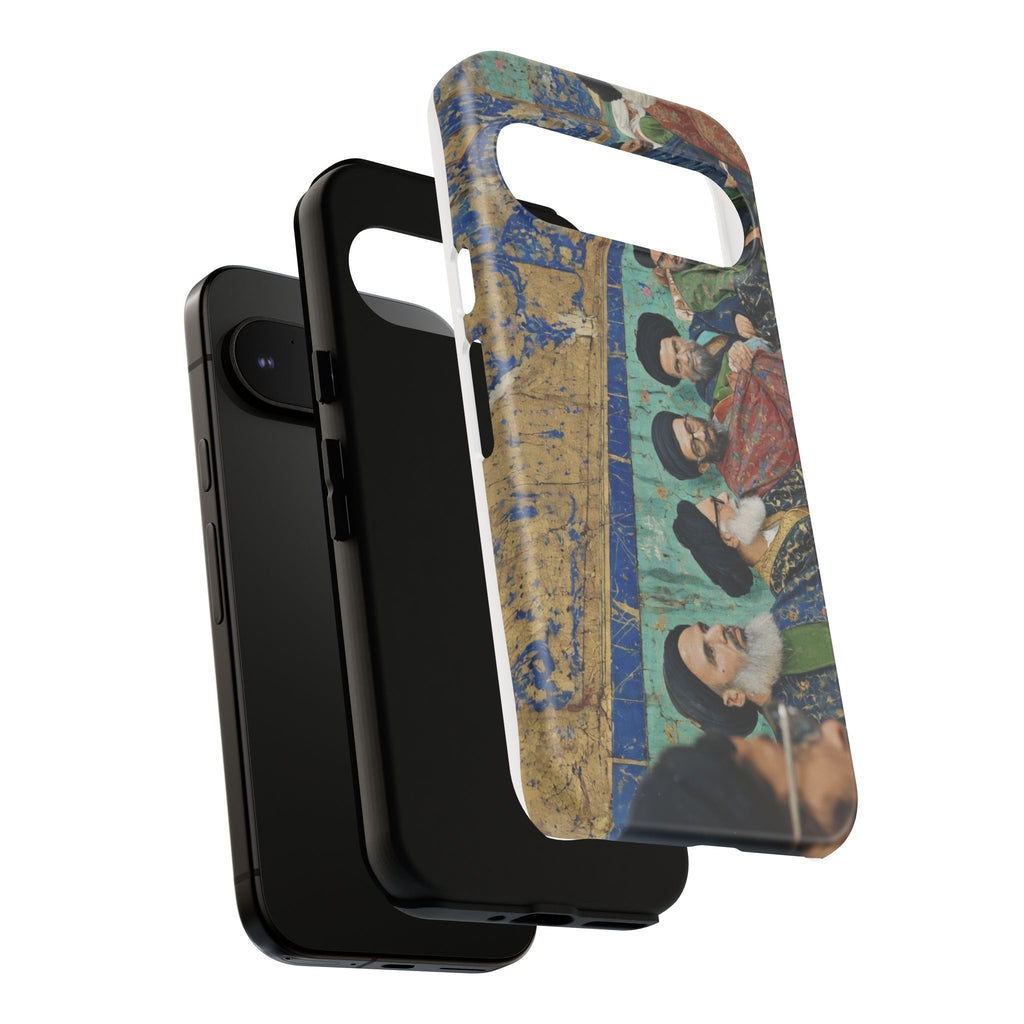 Religious Mosaic Phone Case — Vintage Shrine Scene Protective Hard Case
