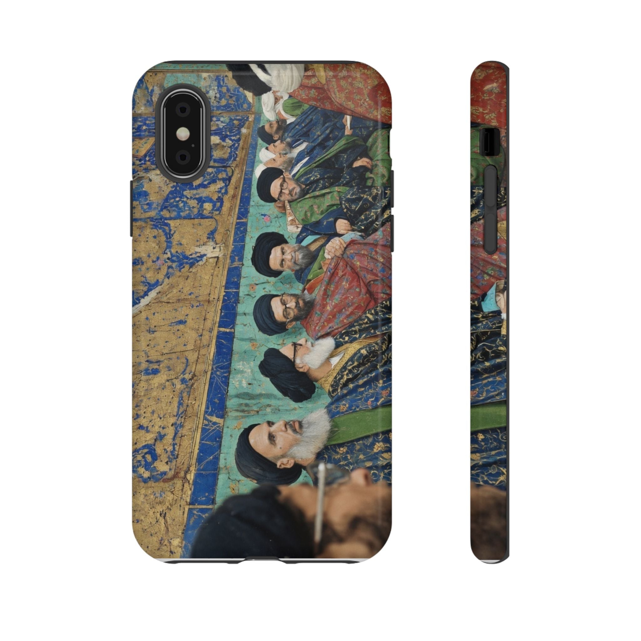 Religious Mosaic Phone Case — Vintage Shrine Scene Protective Hard Case
