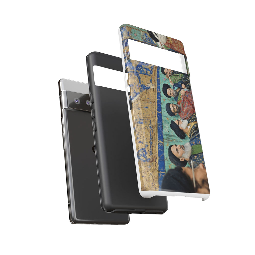 Religious Mosaic Phone Case — Vintage Shrine Scene Protective Hard Case