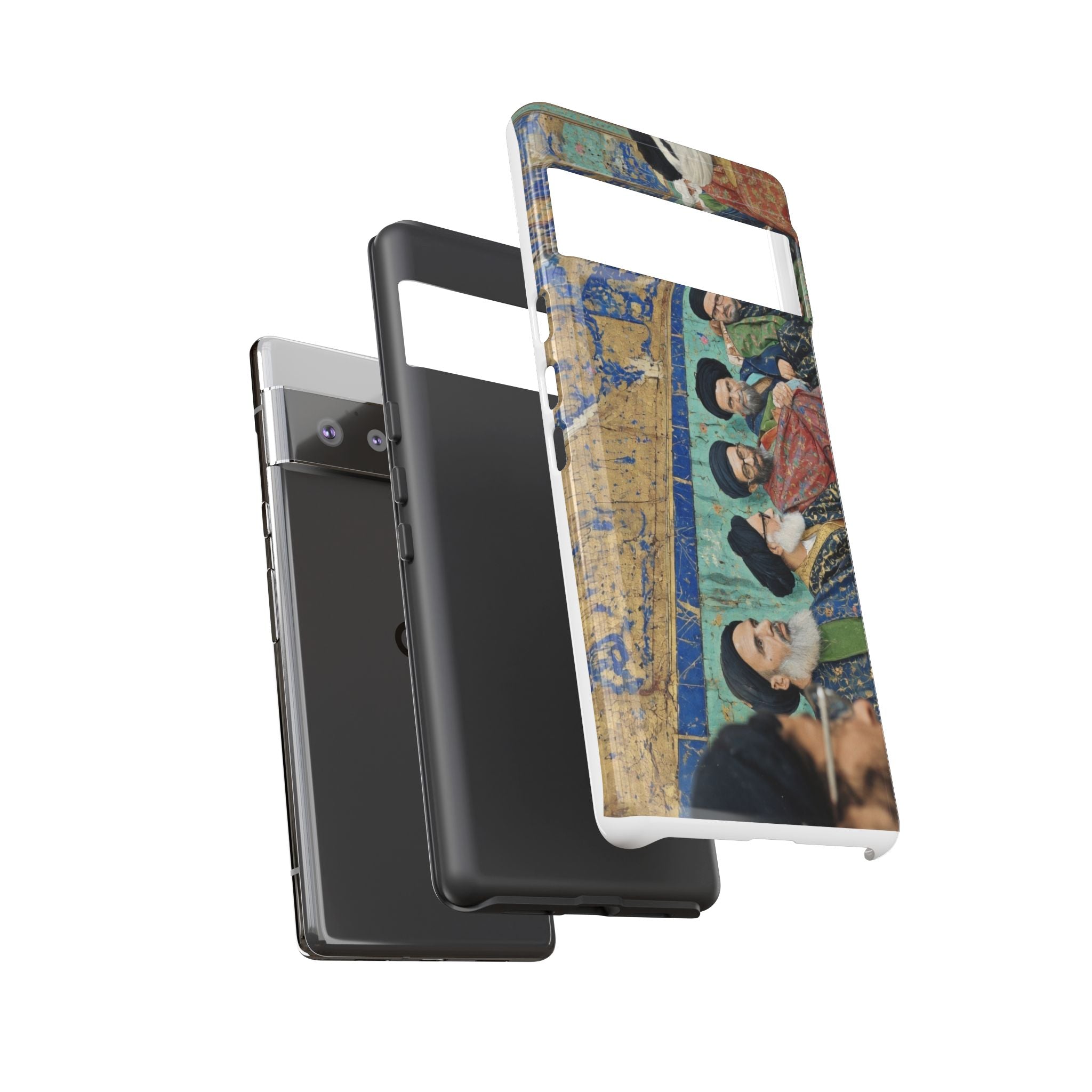 Religious Mosaic Phone Case — Vintage Shrine Scene Protective Hard Case