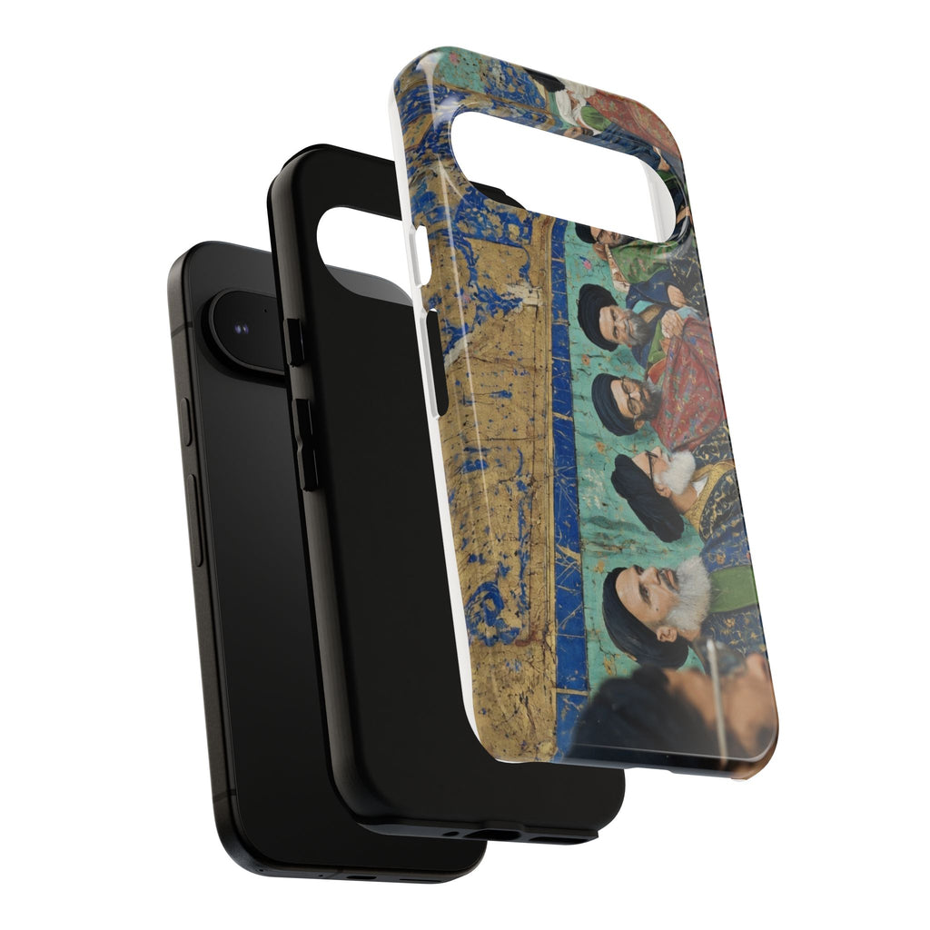 Religious Mosaic Phone Case — Vintage Shrine Scene Protective Hard Case
